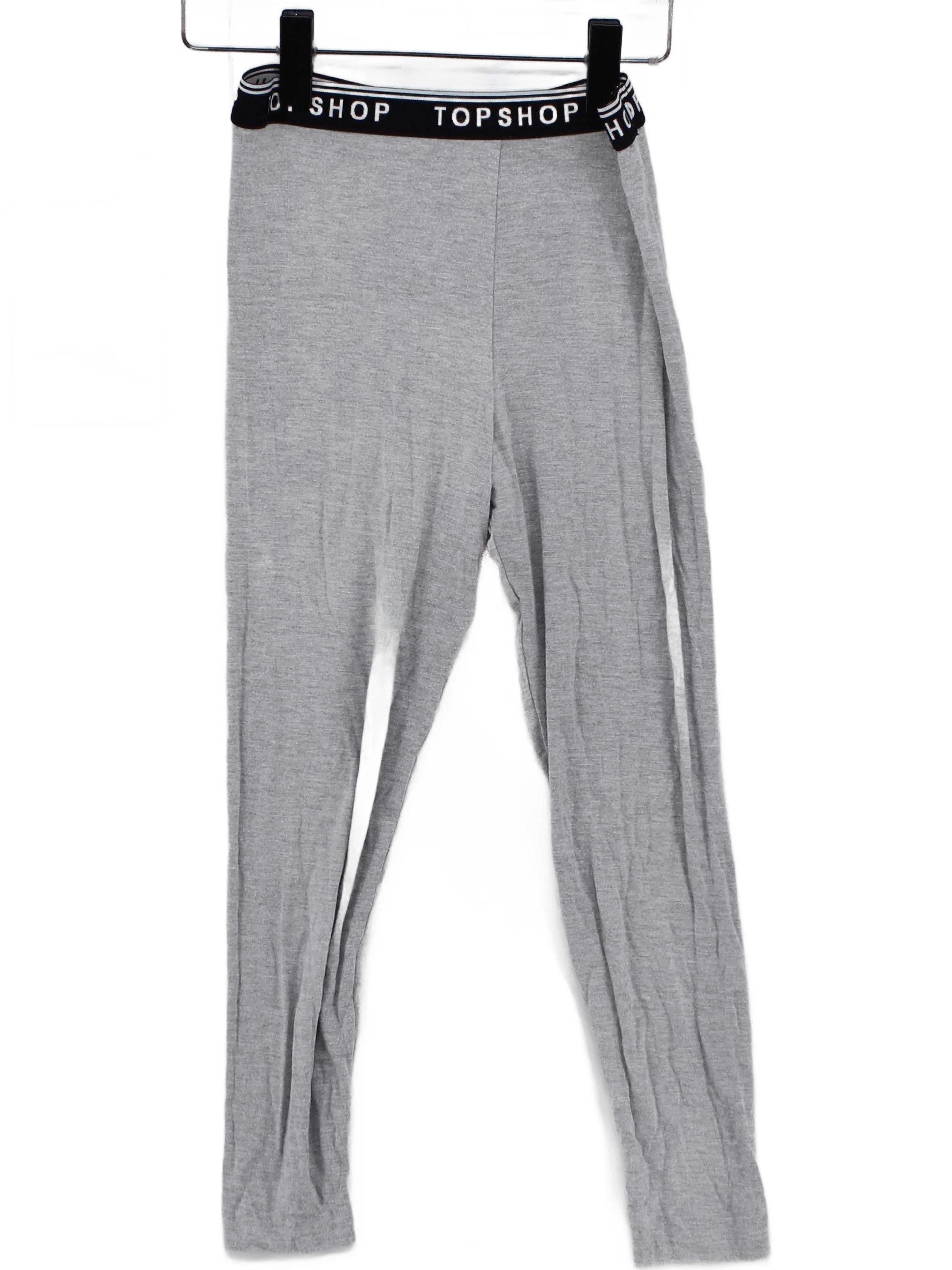 Topshop Women's Leggings UK 10 Grey Viscose with Polyamide, Elastane Full length