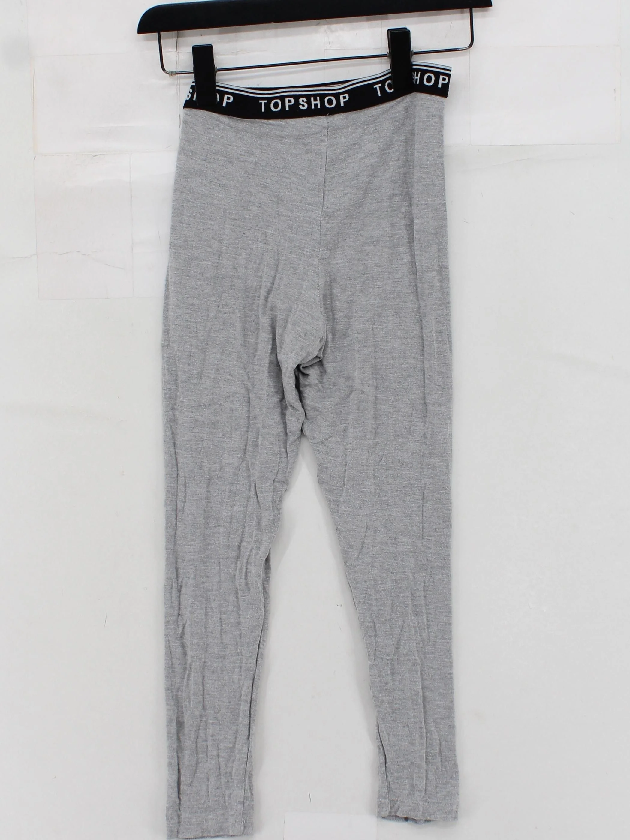 Topshop Women's Leggings UK 10 Grey Viscose with Polyamide, Elastane Full length - Image 2