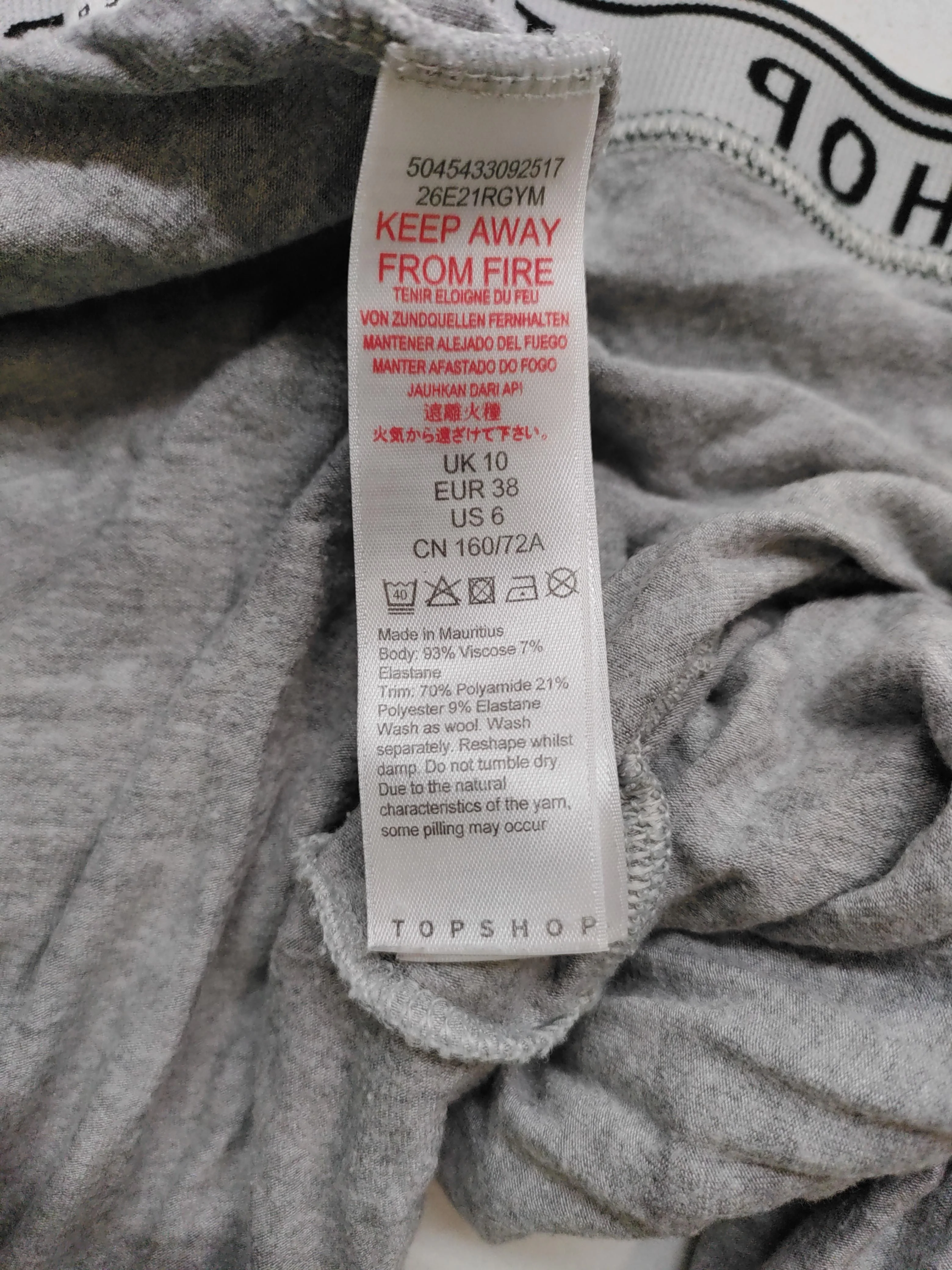 Topshop Women's Leggings UK 10 Grey Viscose with Polyamide, Elastane Full length - Image 6