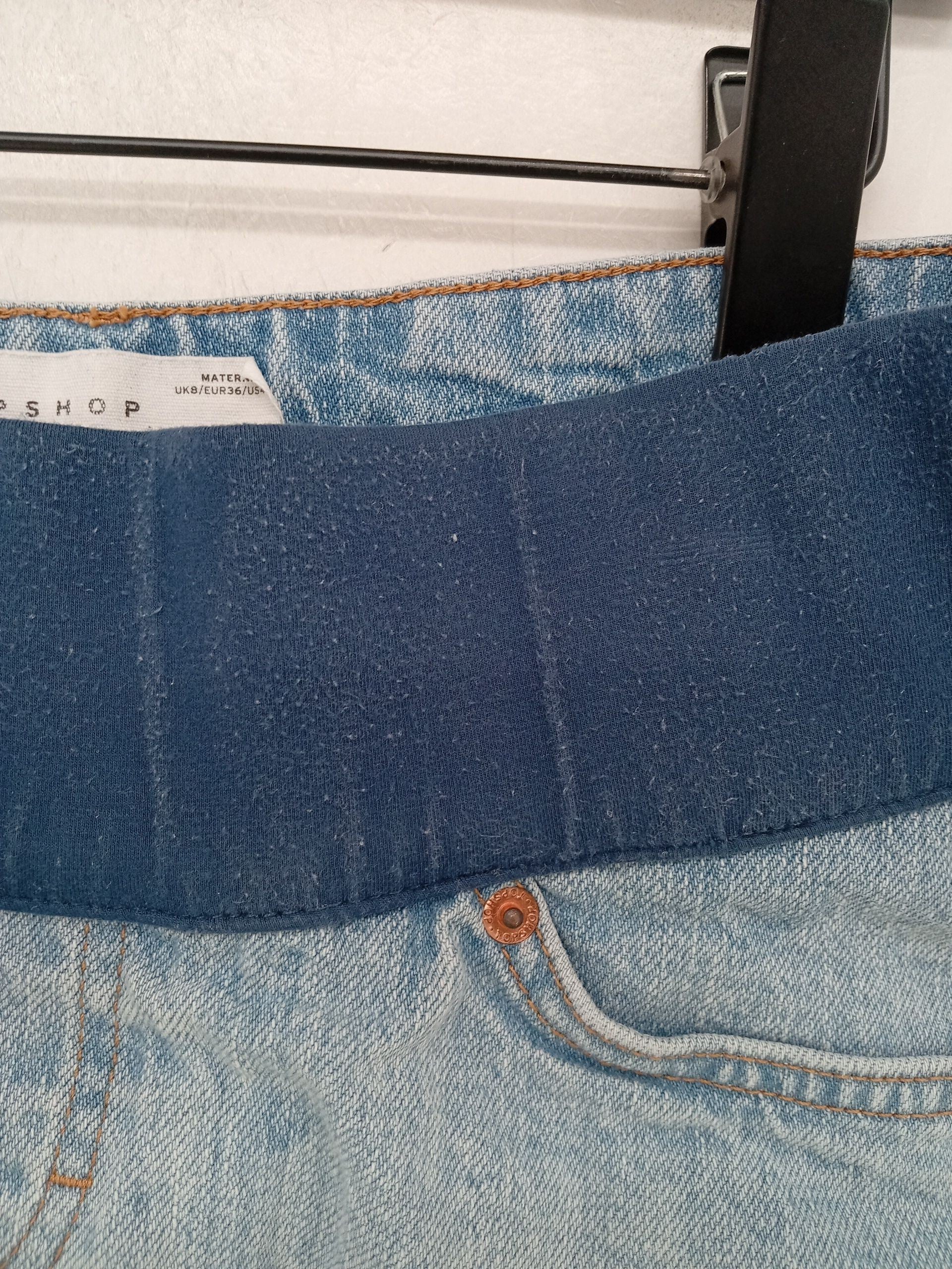 Topshop Women's Maternity Bottoms UK 8 Blue Cotton with Elastane Straight Capri - Image 6