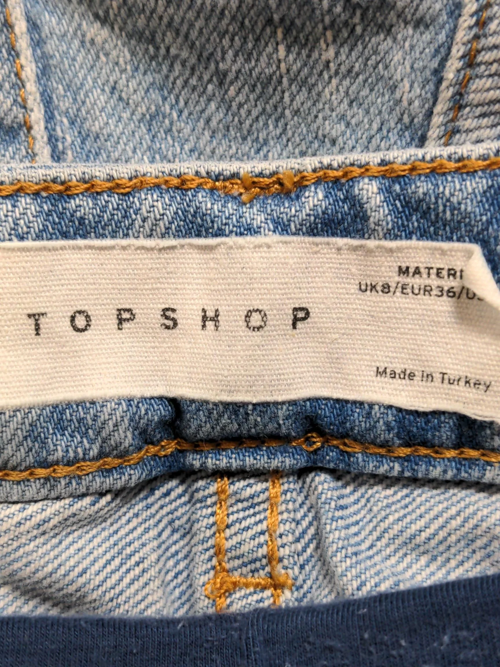 Topshop Women's Maternity Bottoms UK 8 Blue Cotton with Elastane Straight Capri - Image 7