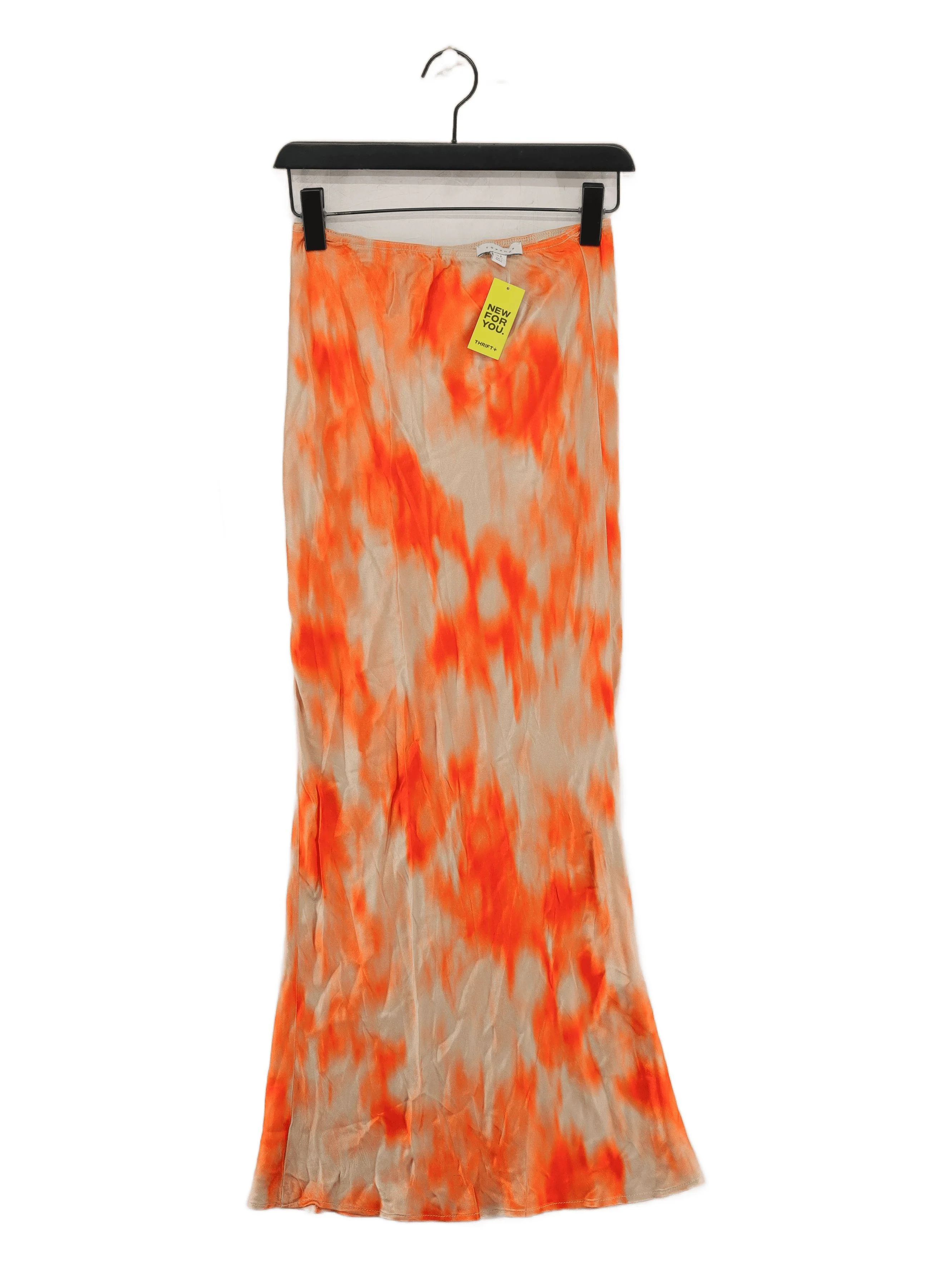 Topshop Women's Maxi Skirt S Orange 100% Viscose Long Maxi