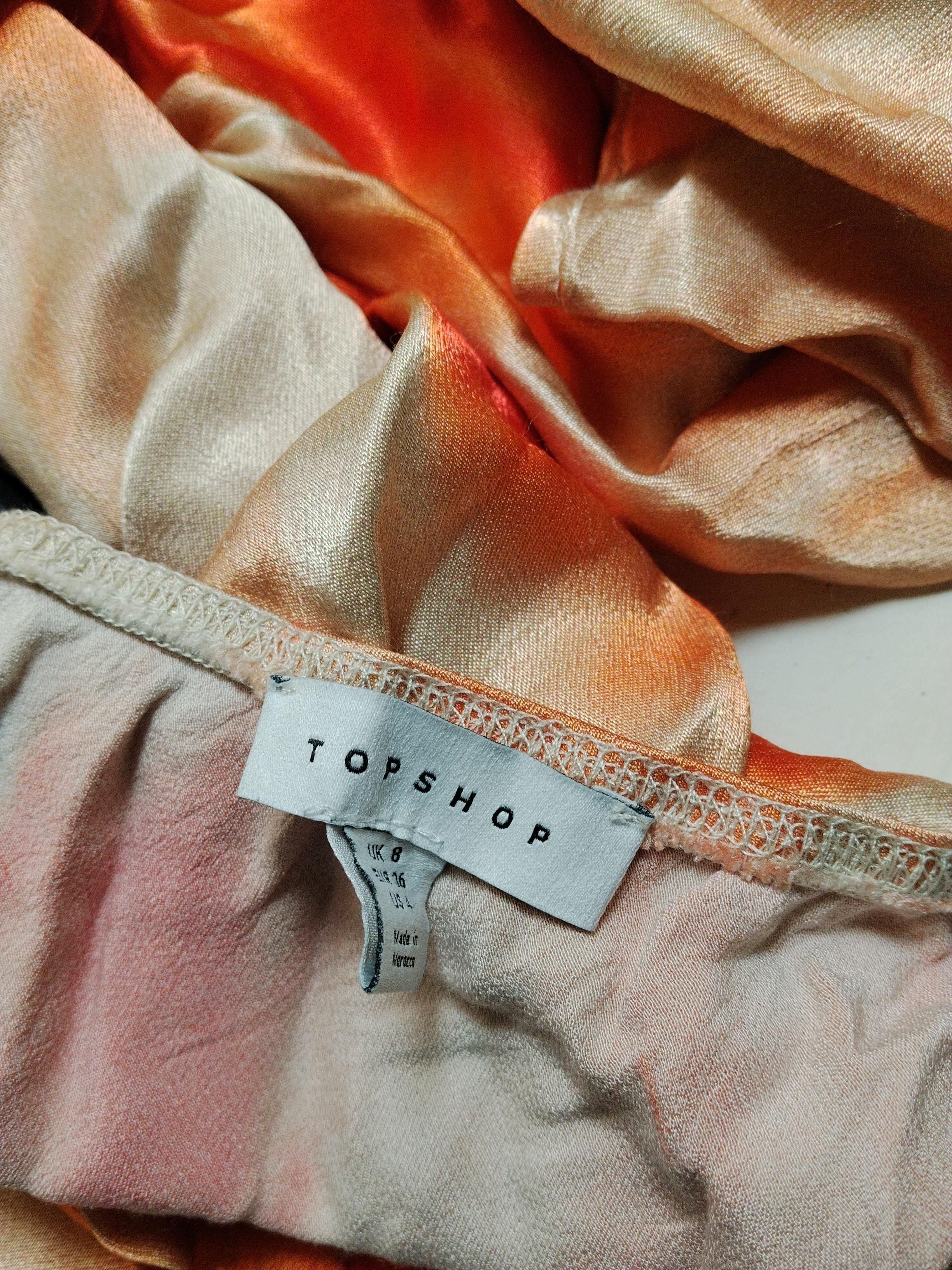 Topshop Women's Maxi Skirt S Orange 100% Viscose Long Maxi - Image 5