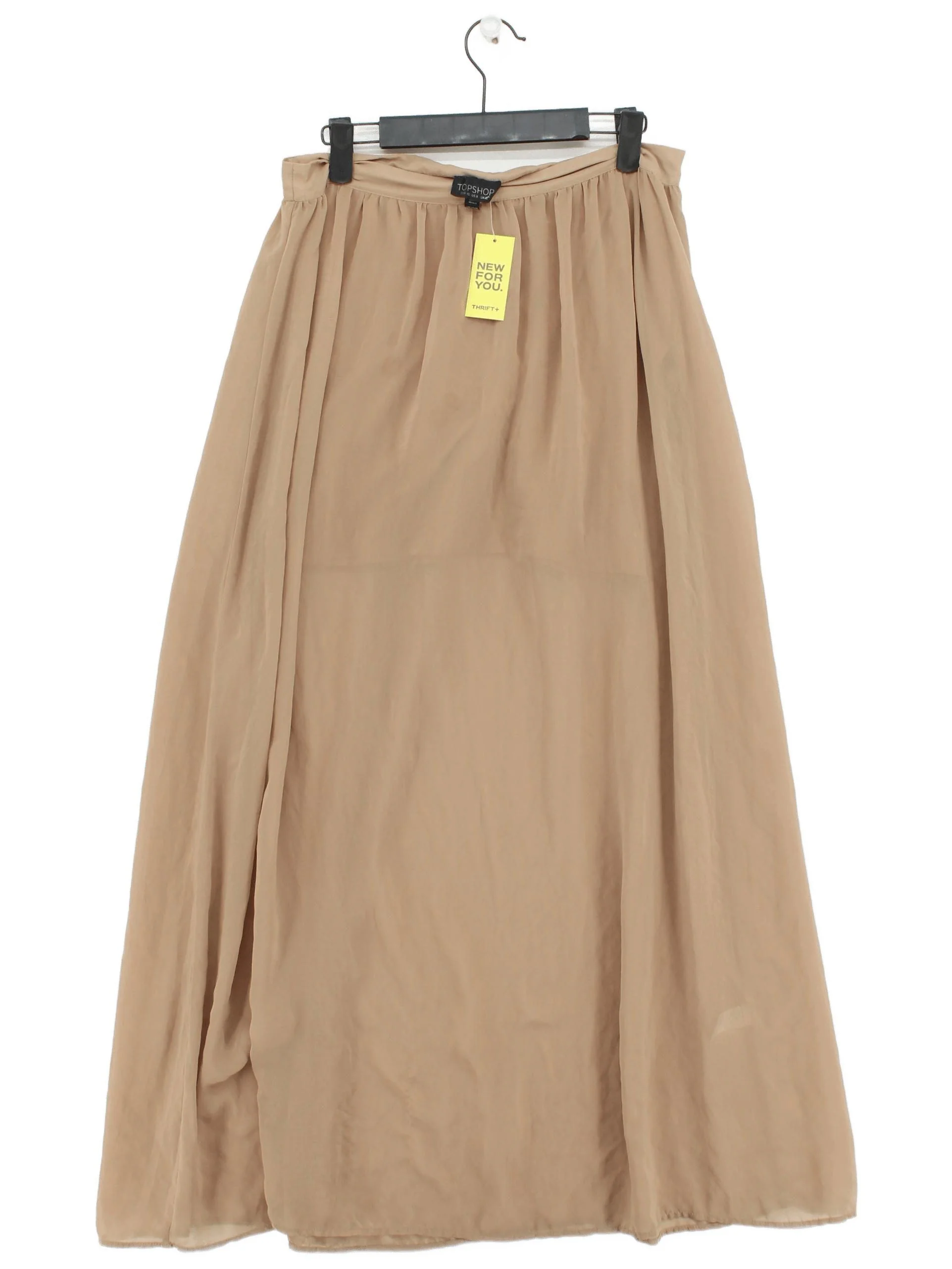 Topshop Women's Maxi Skirt UK 12 Tan 100% Polyester Long Maxi