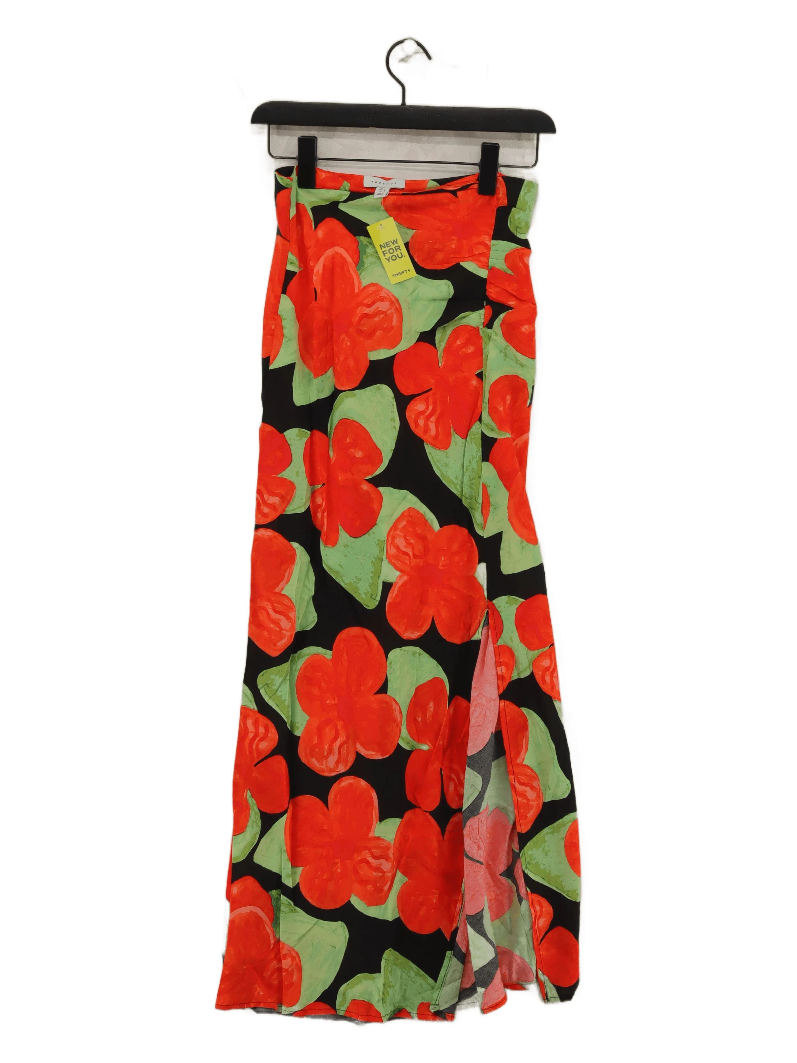 Topshop Women's Maxi Skirt UK 8 Black Floral 100% Other Long Maxi