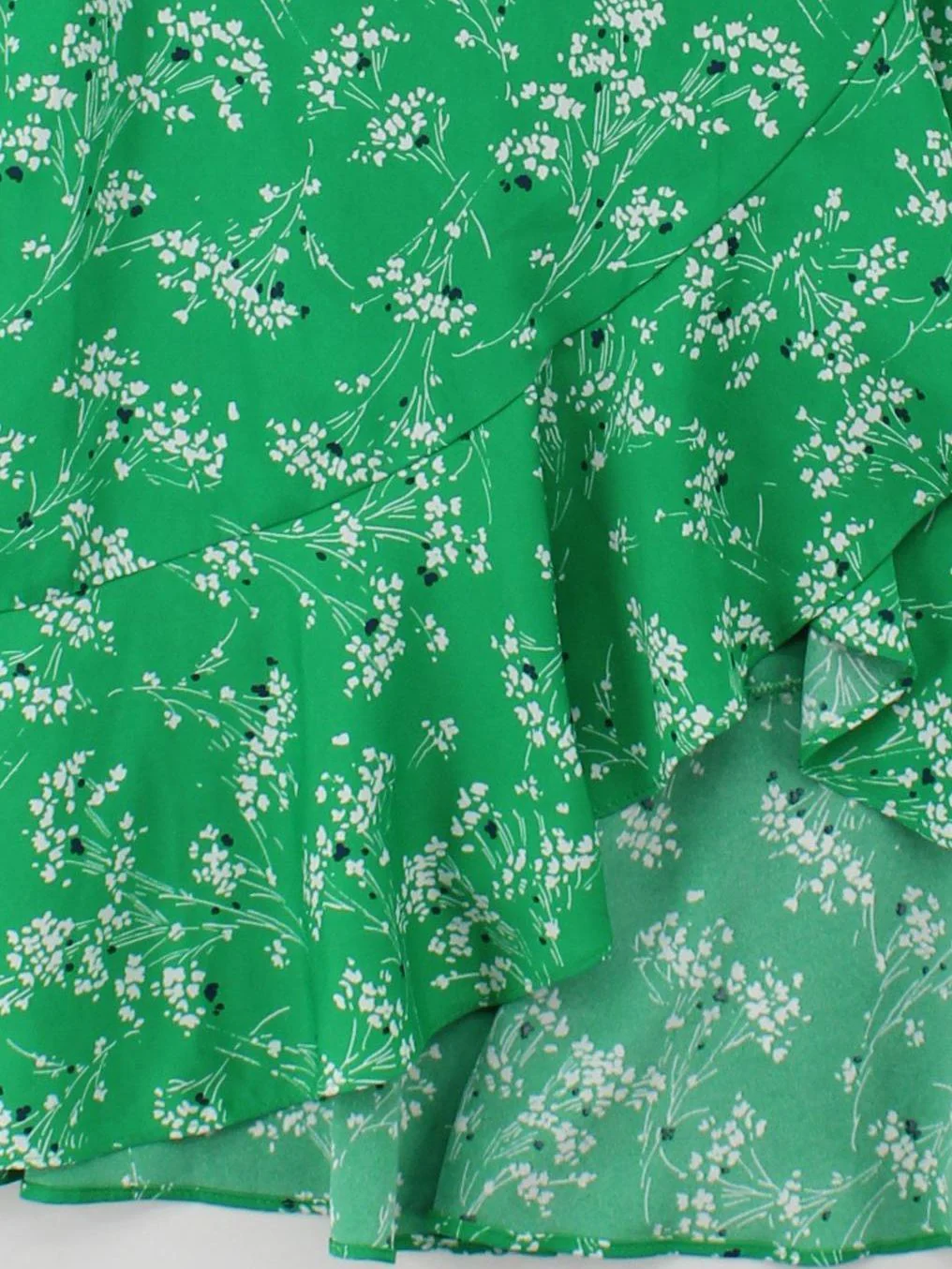 Topshop Women's Midi Skirt M Green Floral 100% Polyester Midi Wrap - Image 4