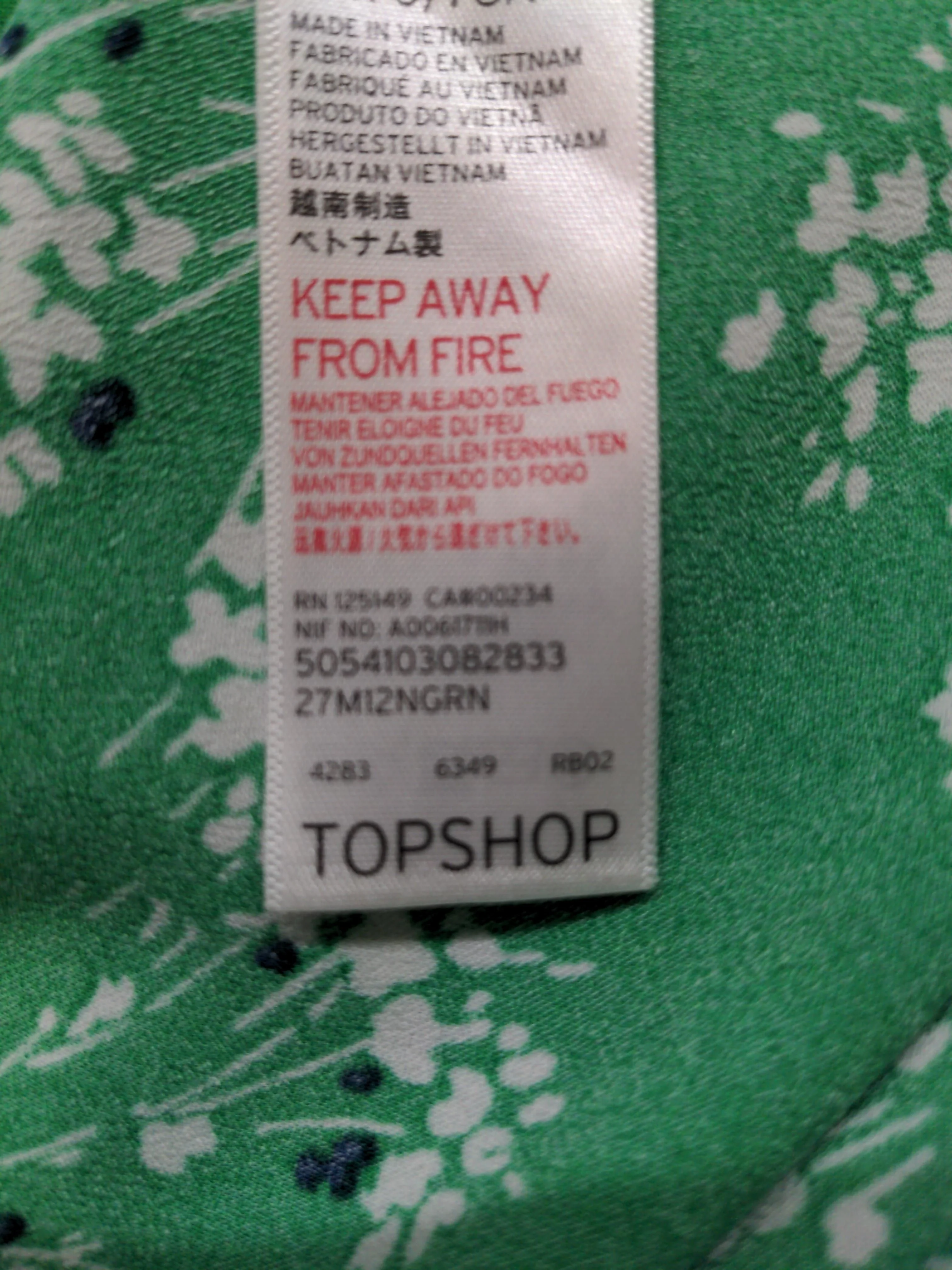 Topshop Women's Midi Skirt M Green Floral 100% Polyester Midi Wrap - Image 5