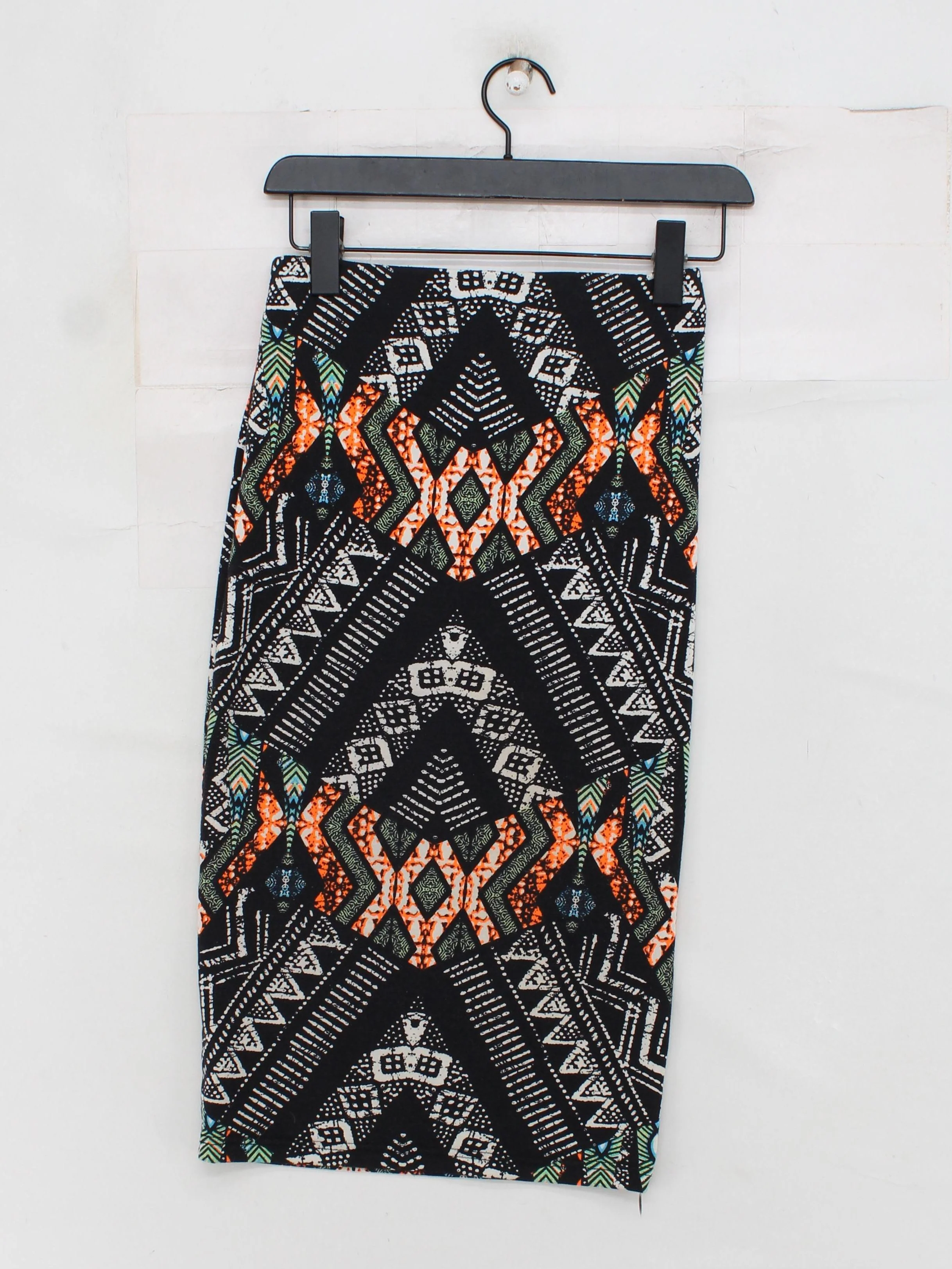 Topshop Women's Midi Skirt S Black Geometric 100% Other Midi Straight & Pencil - Image 2