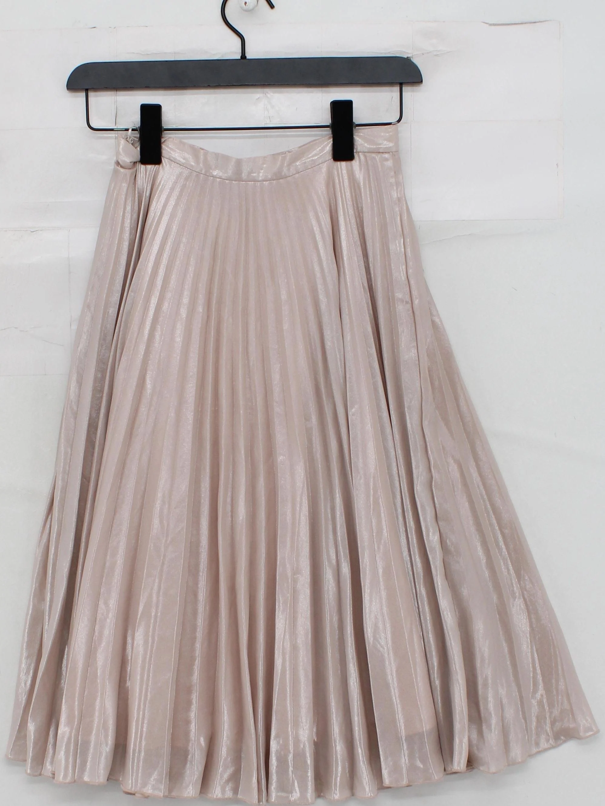 Topshop Women's Midi Skirt S Cream 100% Other Midi Pleated - Image 2
