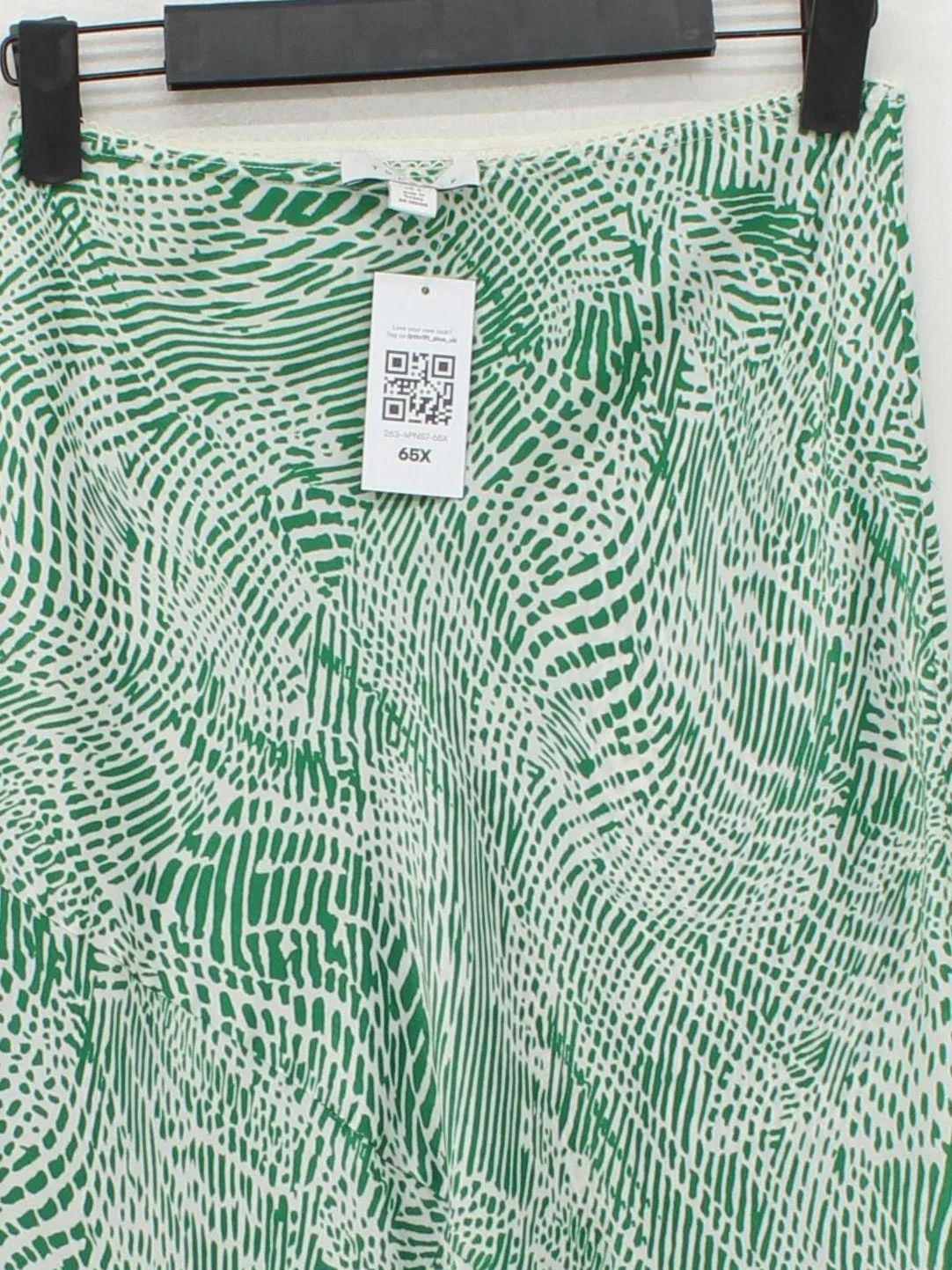 Topshop Women's Midi Skirt S Green Animal Print 100% Polyester Midi A-Line - Image 3
