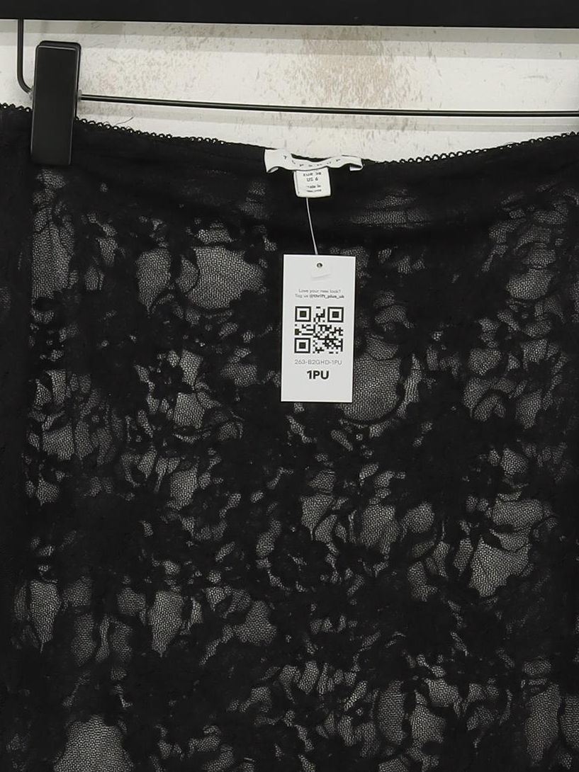 Topshop Women's Midi Skirt UK 10 Black Nylon with Elastane Straight & Pencil - Image 3