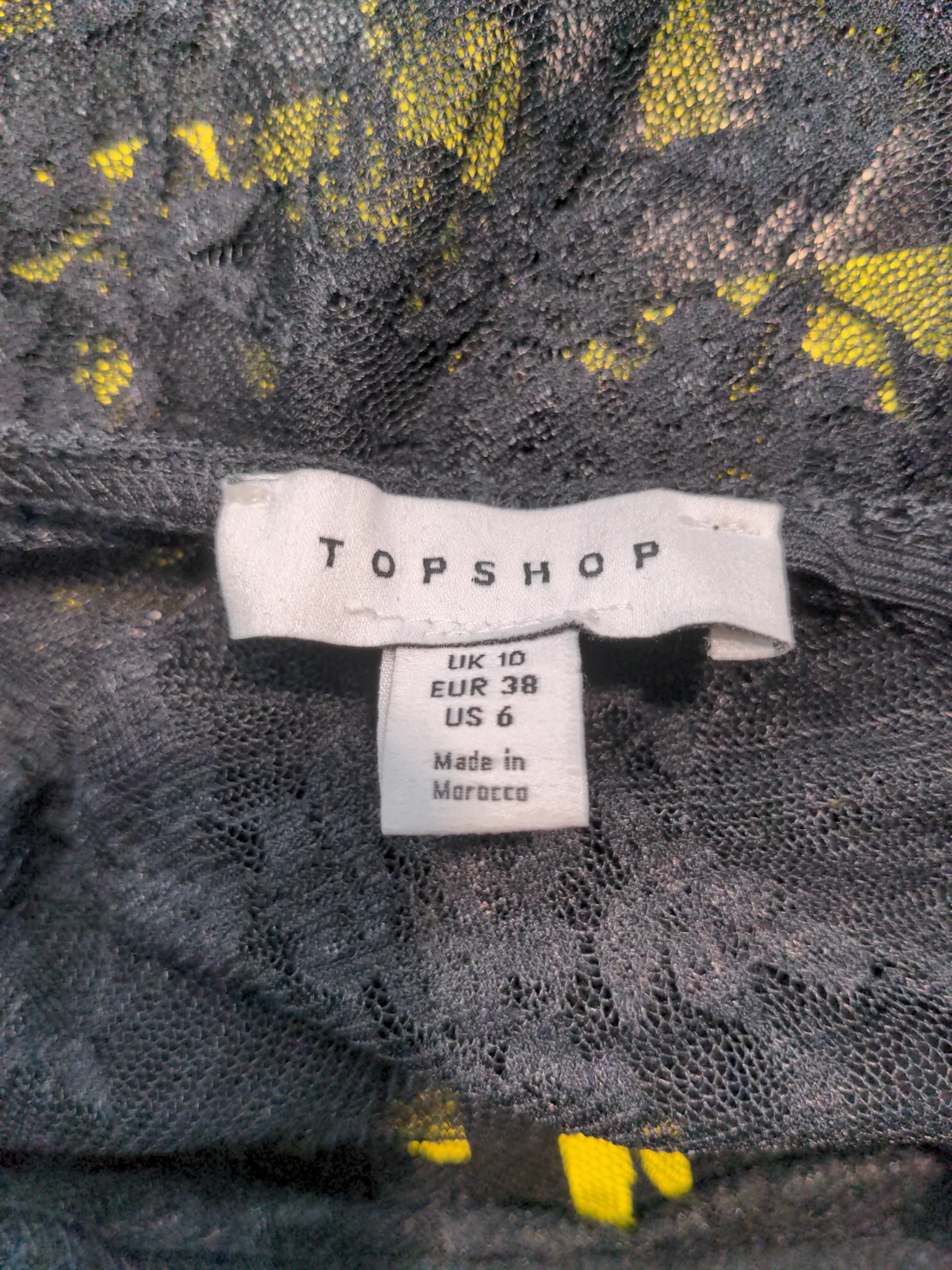 Topshop Women's Midi Skirt UK 10 Black Nylon with Elastane Straight & Pencil - Image 5