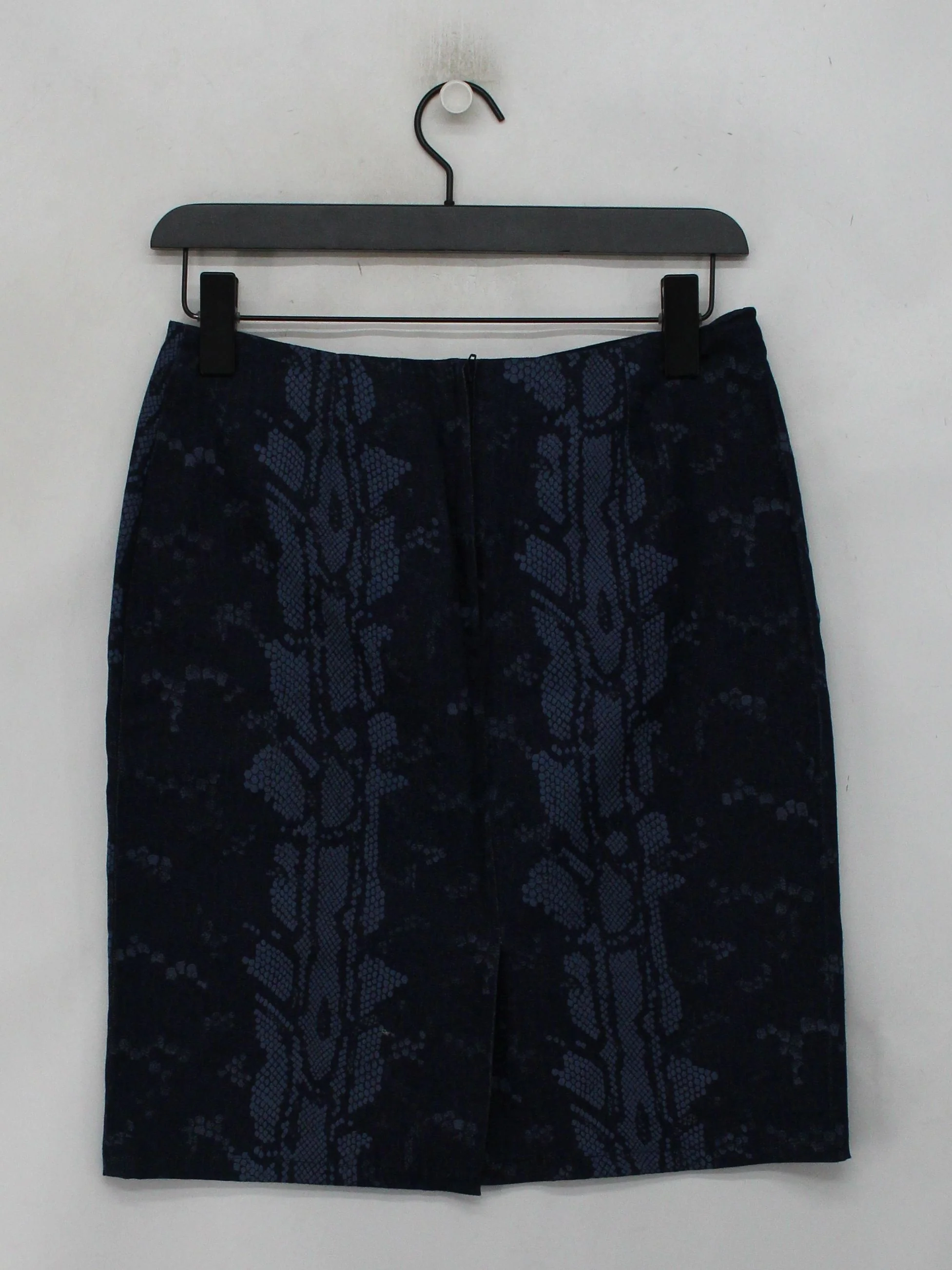 Topshop Women's Midi Skirt UK 12 Blue 100% Cotton Straight & Pencil - Image 2
