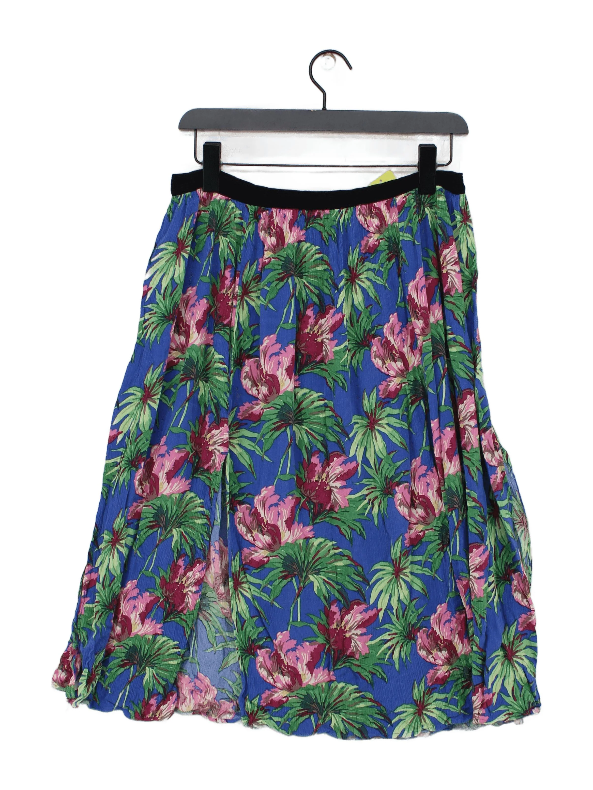 Topshop Women's Midi Skirt UK 12 Multi Floral 100% Viscose Midi A-Line