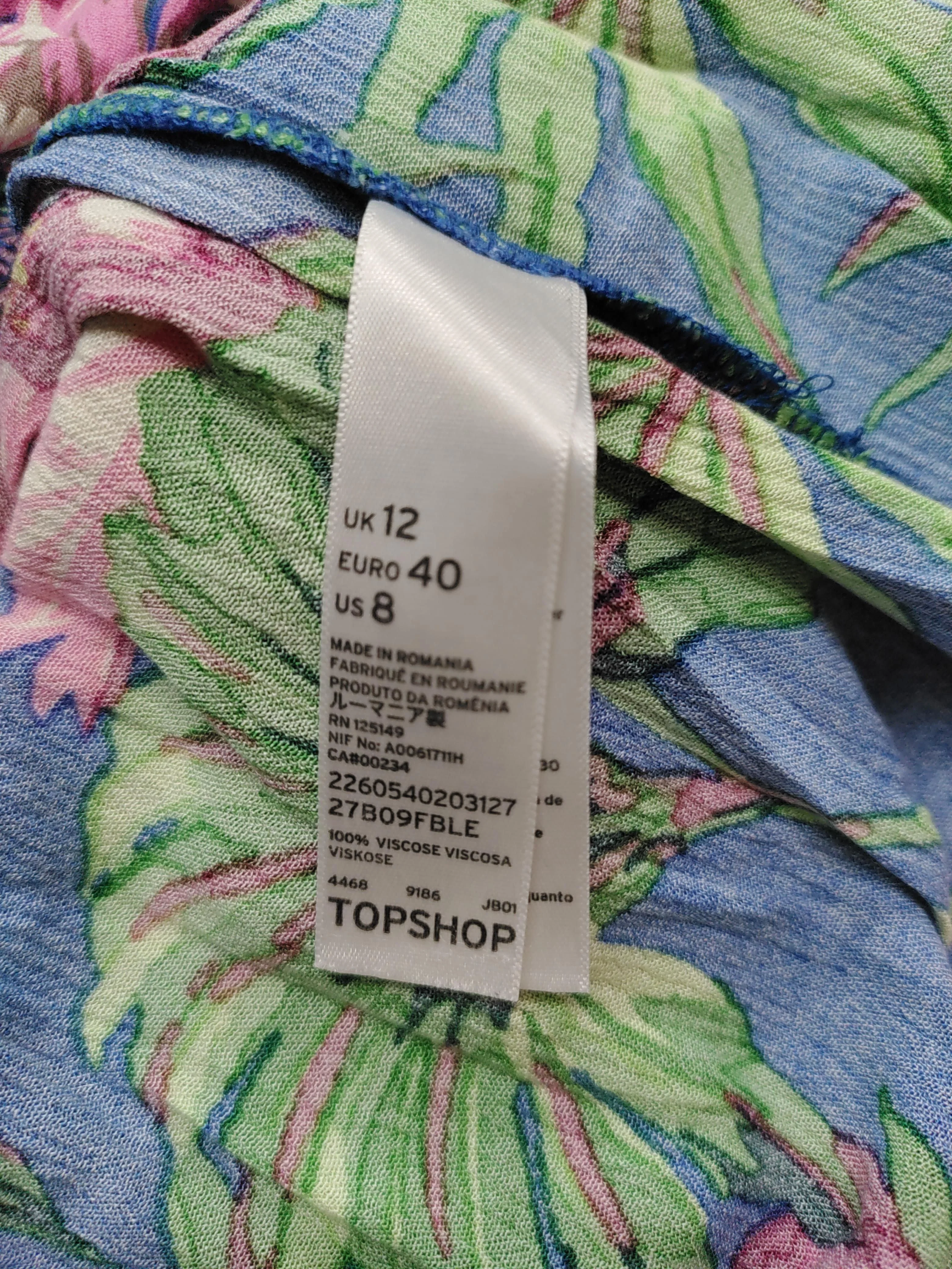 Topshop Women's Midi Skirt UK 12 Multi Floral 100% Viscose Midi A-Line - Image 6