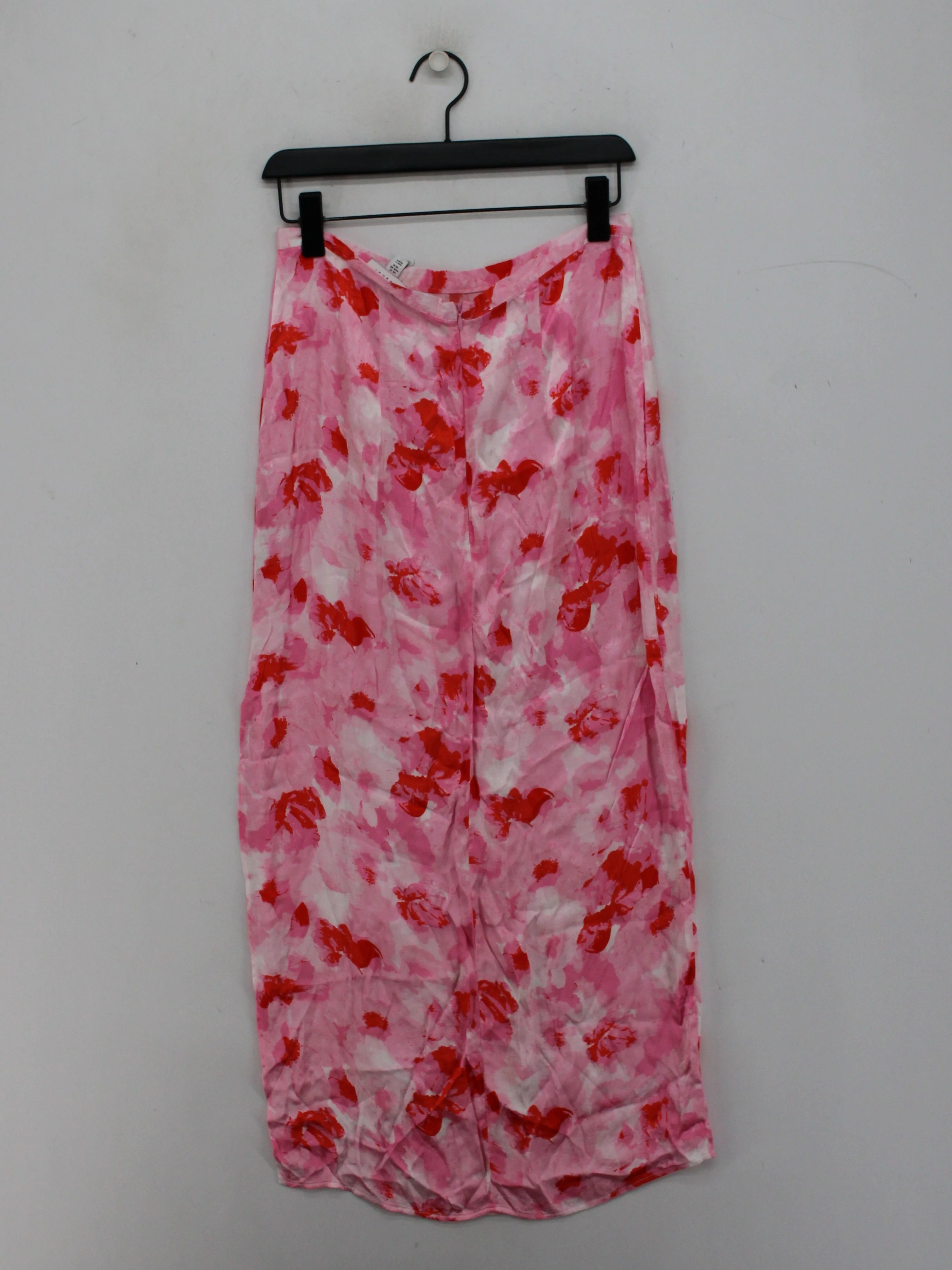 Topshop Women's Midi Skirt UK 12 Pink Floral 100% Viscose Midi A-Line - Image 2
