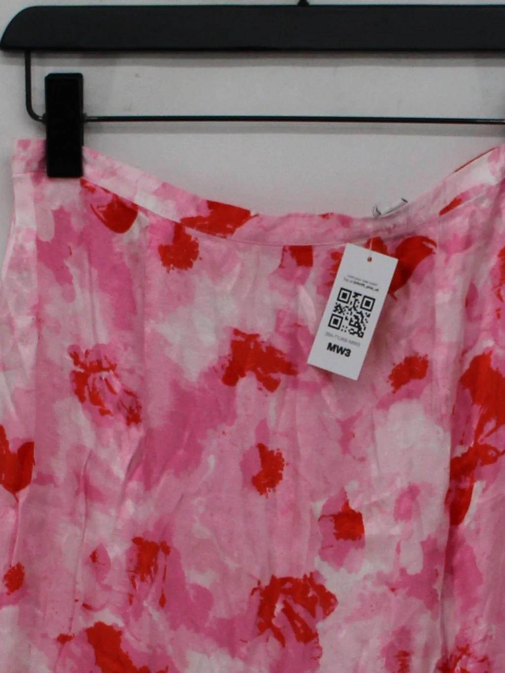 Topshop Women's Midi Skirt UK 12 Pink Floral 100% Viscose Midi A-Line - Image 3