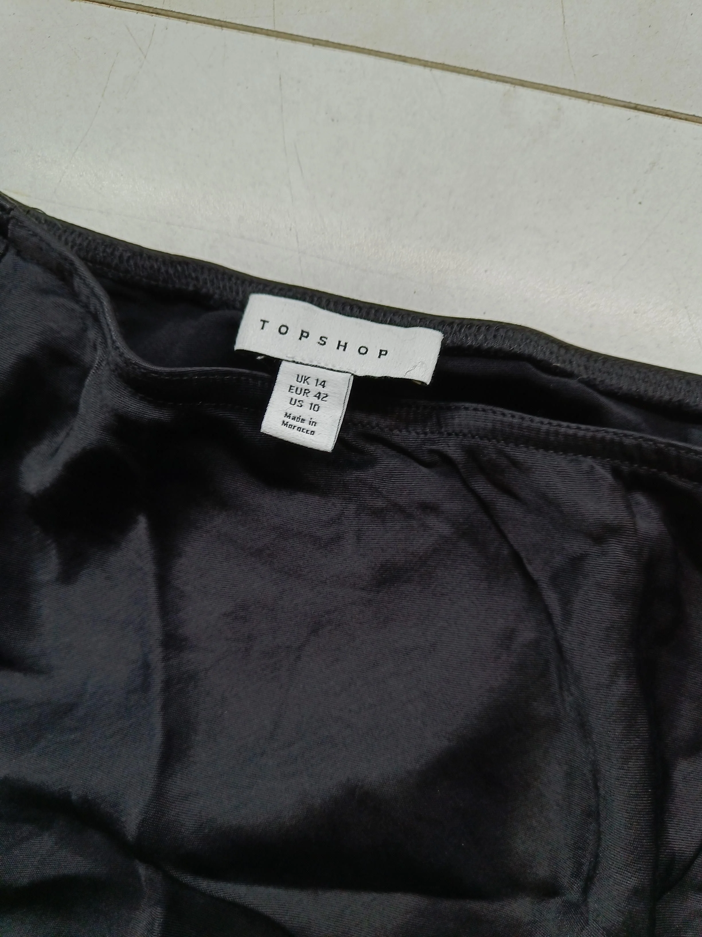 Topshop Women's Midi Skirt UK 14 Black Viscose with Nylon Midi Straight & Pencil - Image 5