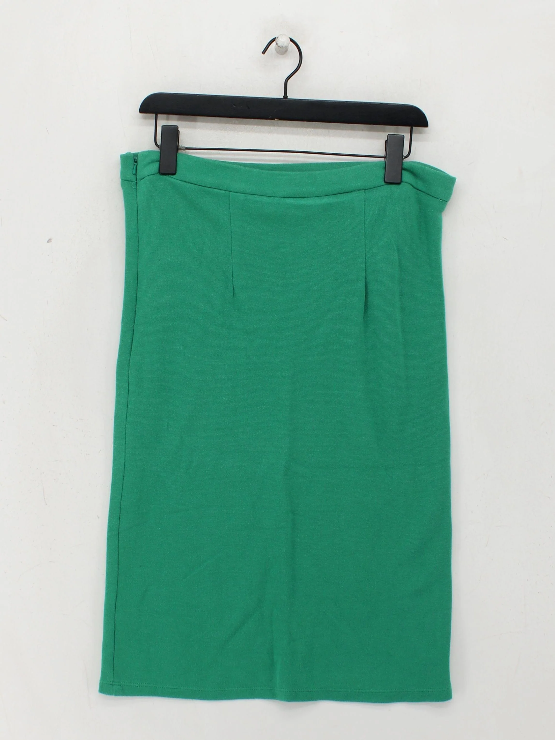 Topshop Women's Midi Skirt UK 16 Green Cotton with Viscose Straight & Pencil - Image 2