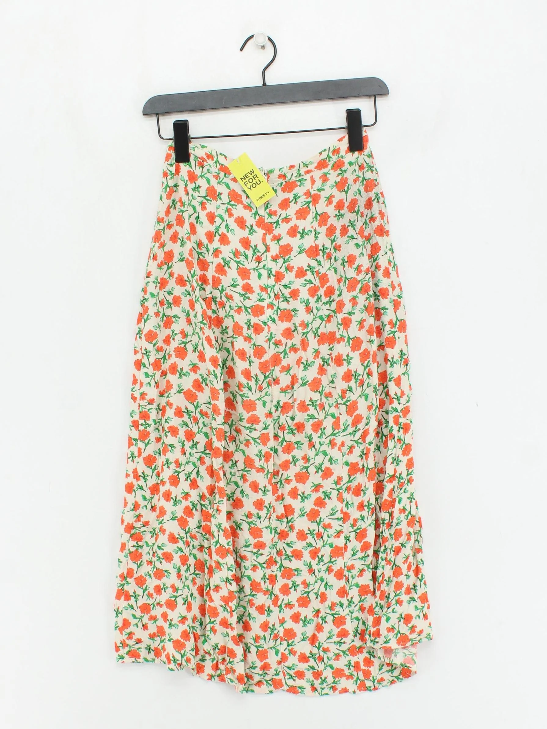 Topshop Women's Midi Skirt UK 4 Multi Floral 100% Viscose Midi A-Line - Image 2