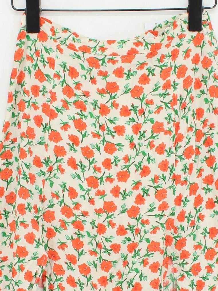Topshop Women's Midi Skirt UK 4 Multi Floral 100% Viscose Midi A-Line - Image 3