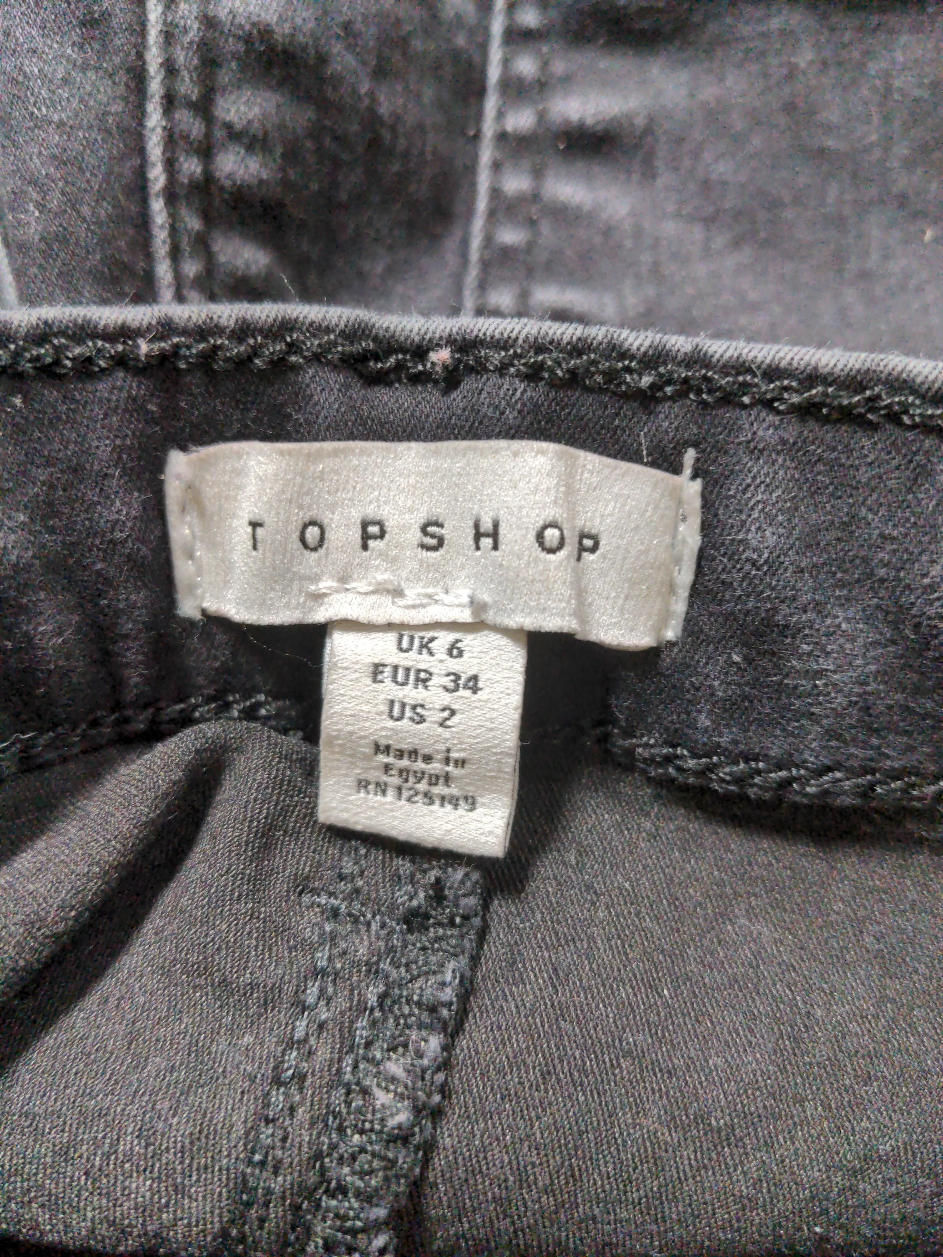 Topshop Women's Midi Skirt UK 6 Black Cotton - Image 5