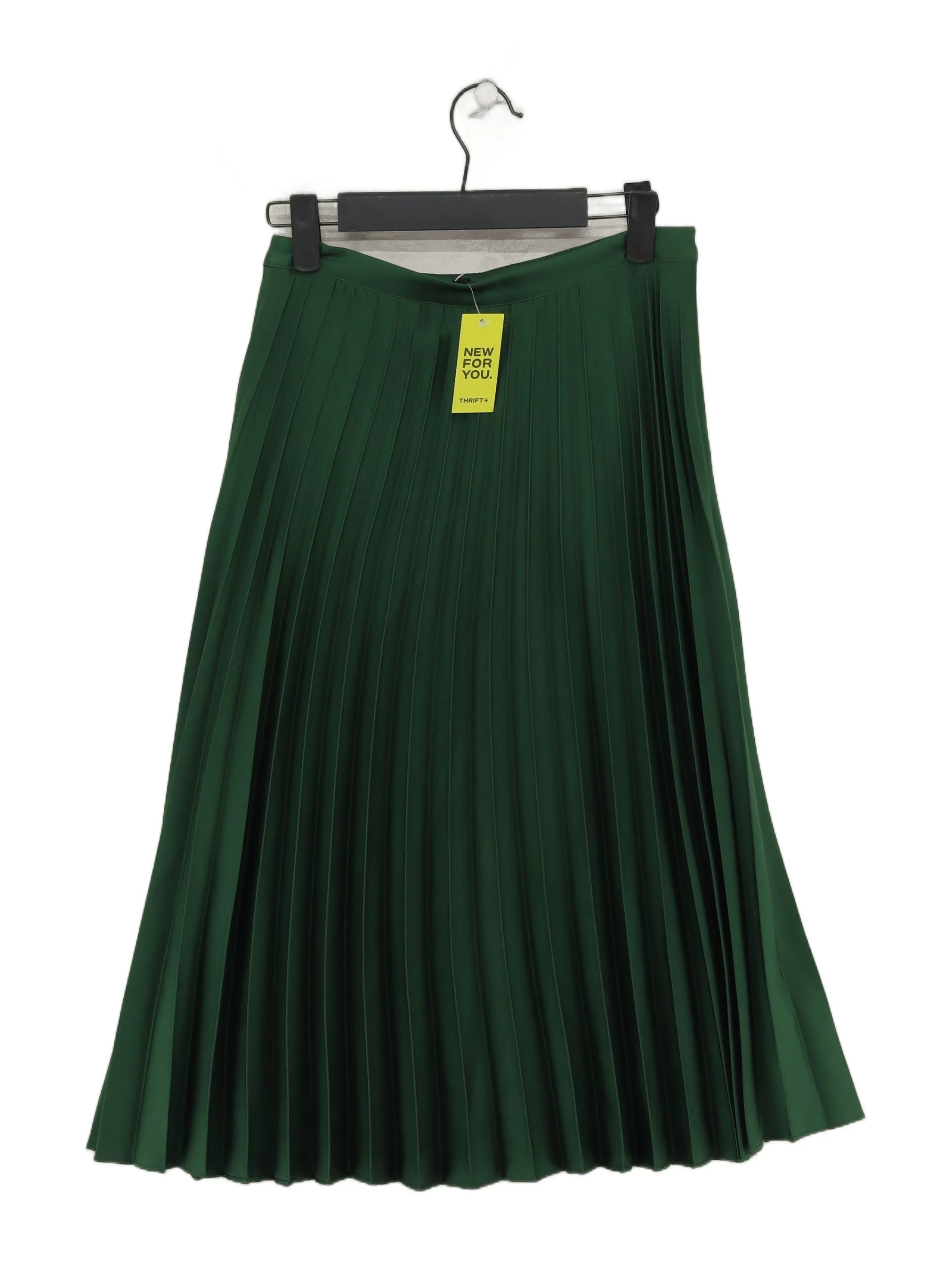 Topshop Women's Midi Skirt UK 6 Green 100% Other Midi Pleated