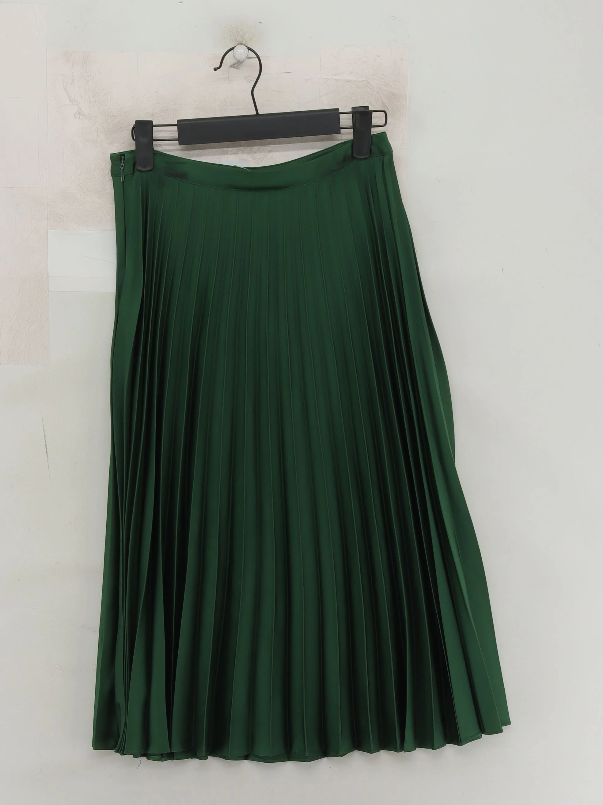 Topshop Women's Midi Skirt UK 6 Green 100% Other Midi Pleated - Image 2