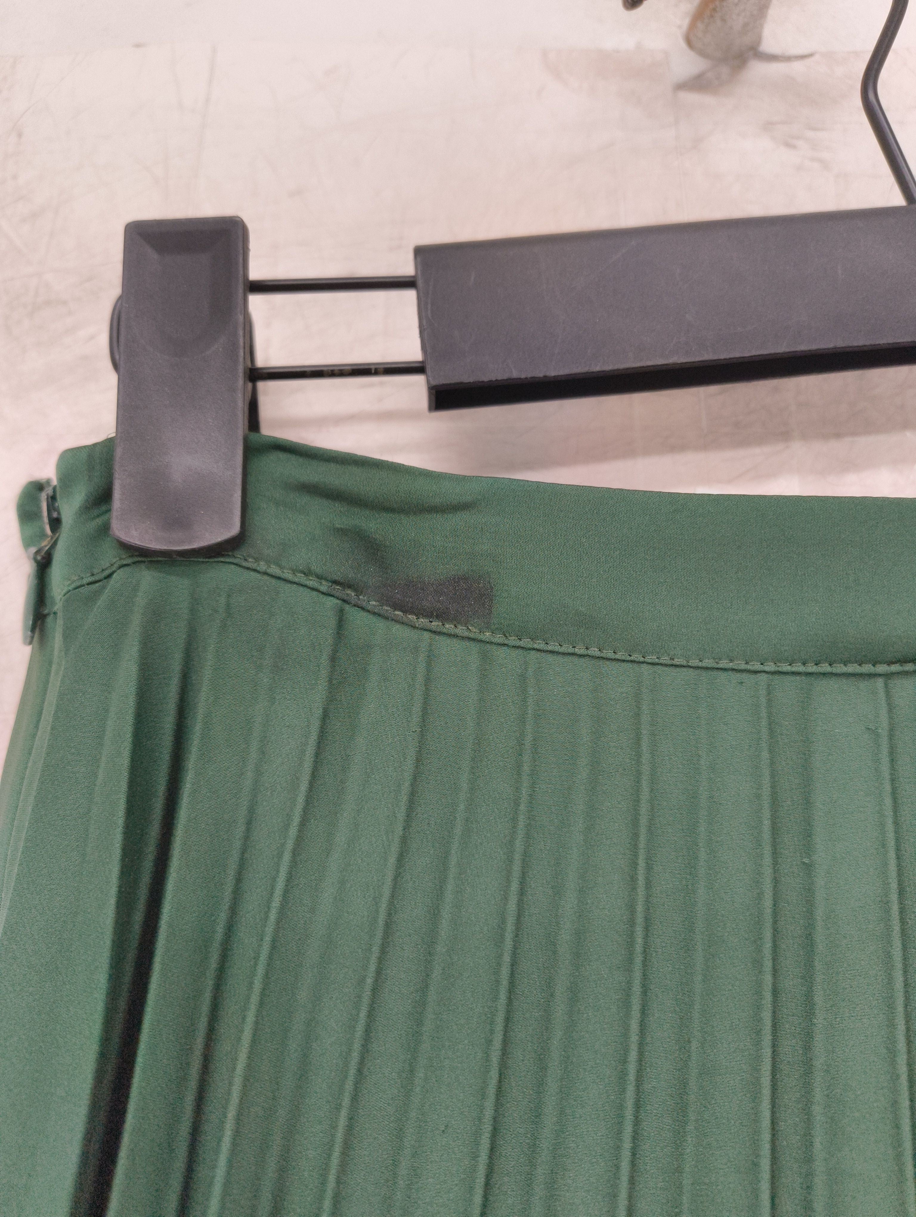 Topshop Women's Midi Skirt UK 6 Green 100% Other Midi Pleated - Image 5