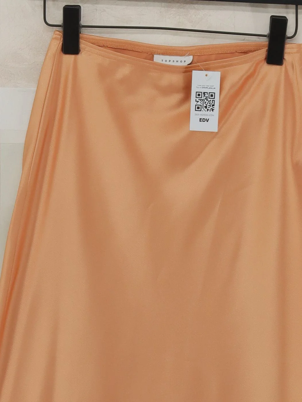 Topshop Women's Midi Skirt UK 6 Orange Polyester with Elastane Straight & Pencil - Image 3