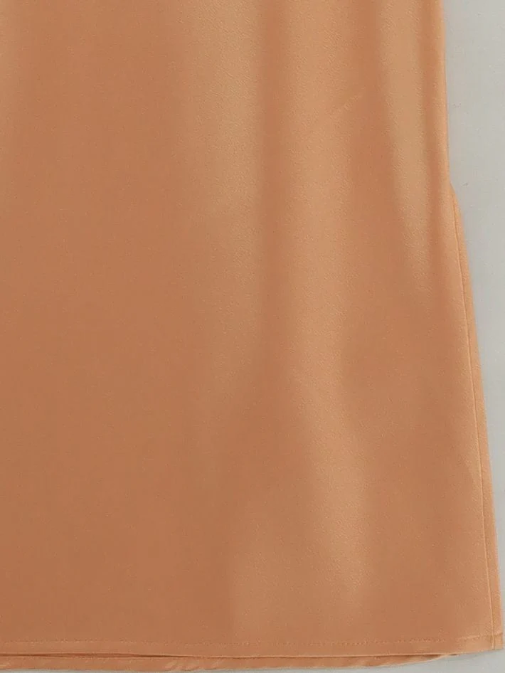 Topshop Women's Midi Skirt UK 6 Orange Polyester with Elastane Straight & Pencil - Image 4