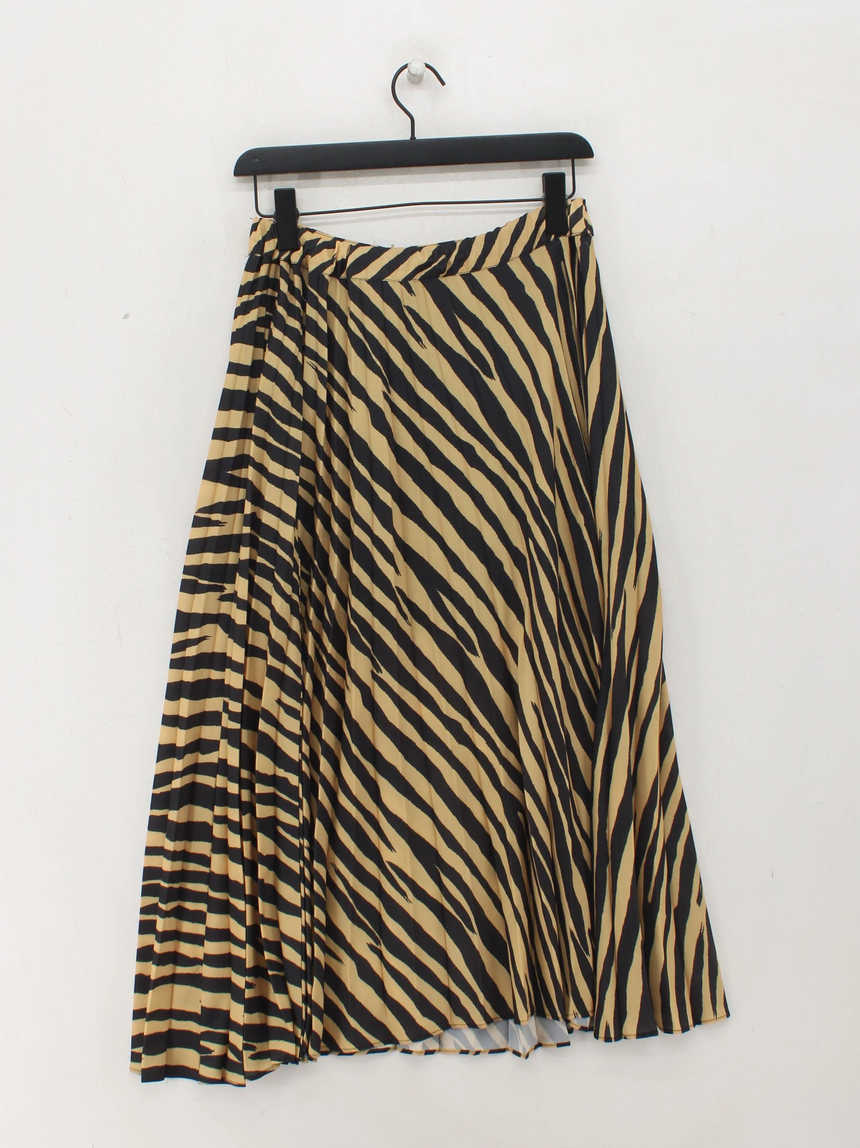 Topshop Women's Midi Skirt UK 8 Multi Animal Print 100% Polyester Midi Pleated - Image 2