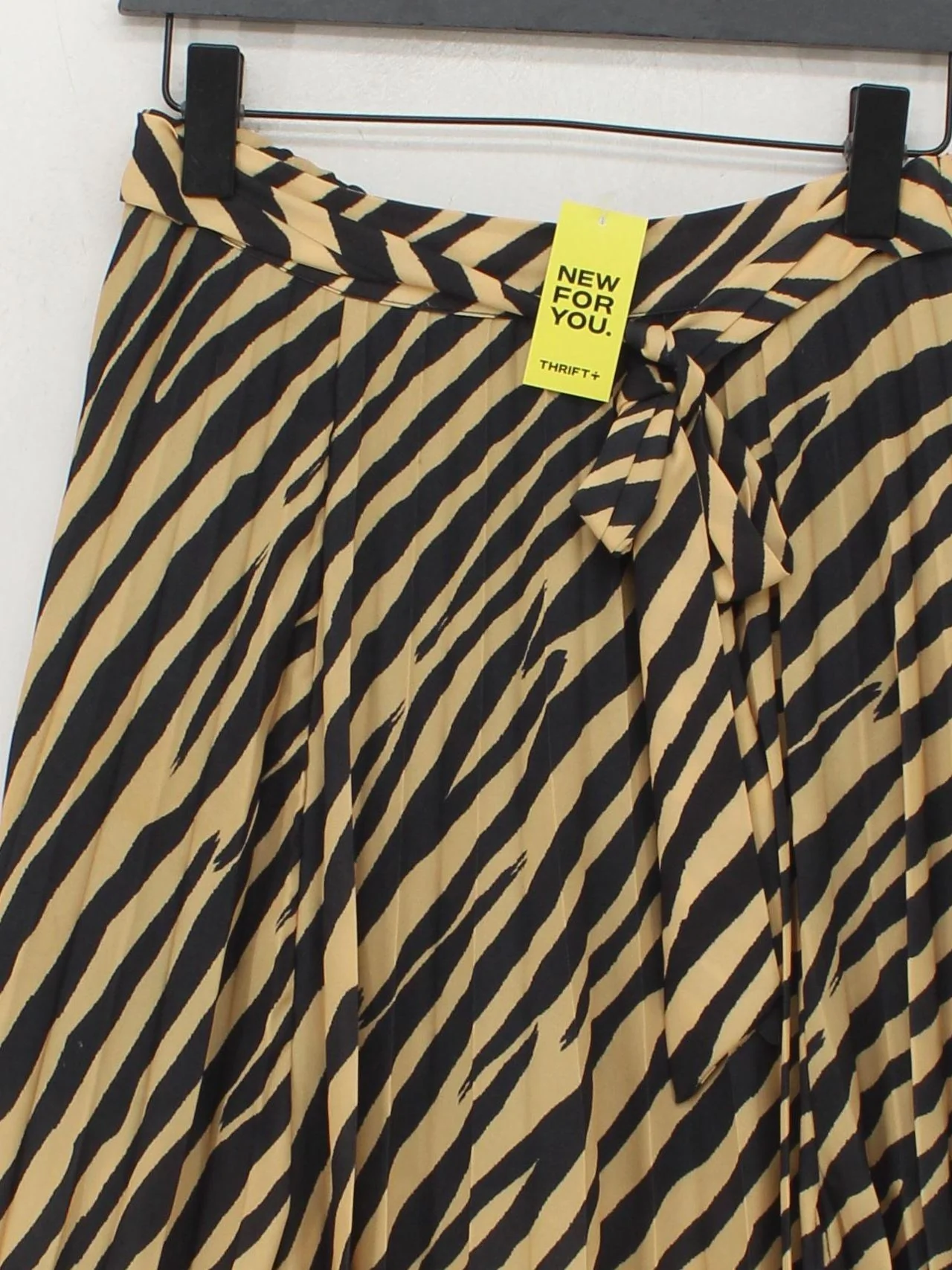 Topshop Women's Midi Skirt UK 8 Multi Animal Print 100% Polyester Midi Pleated - Image 3
