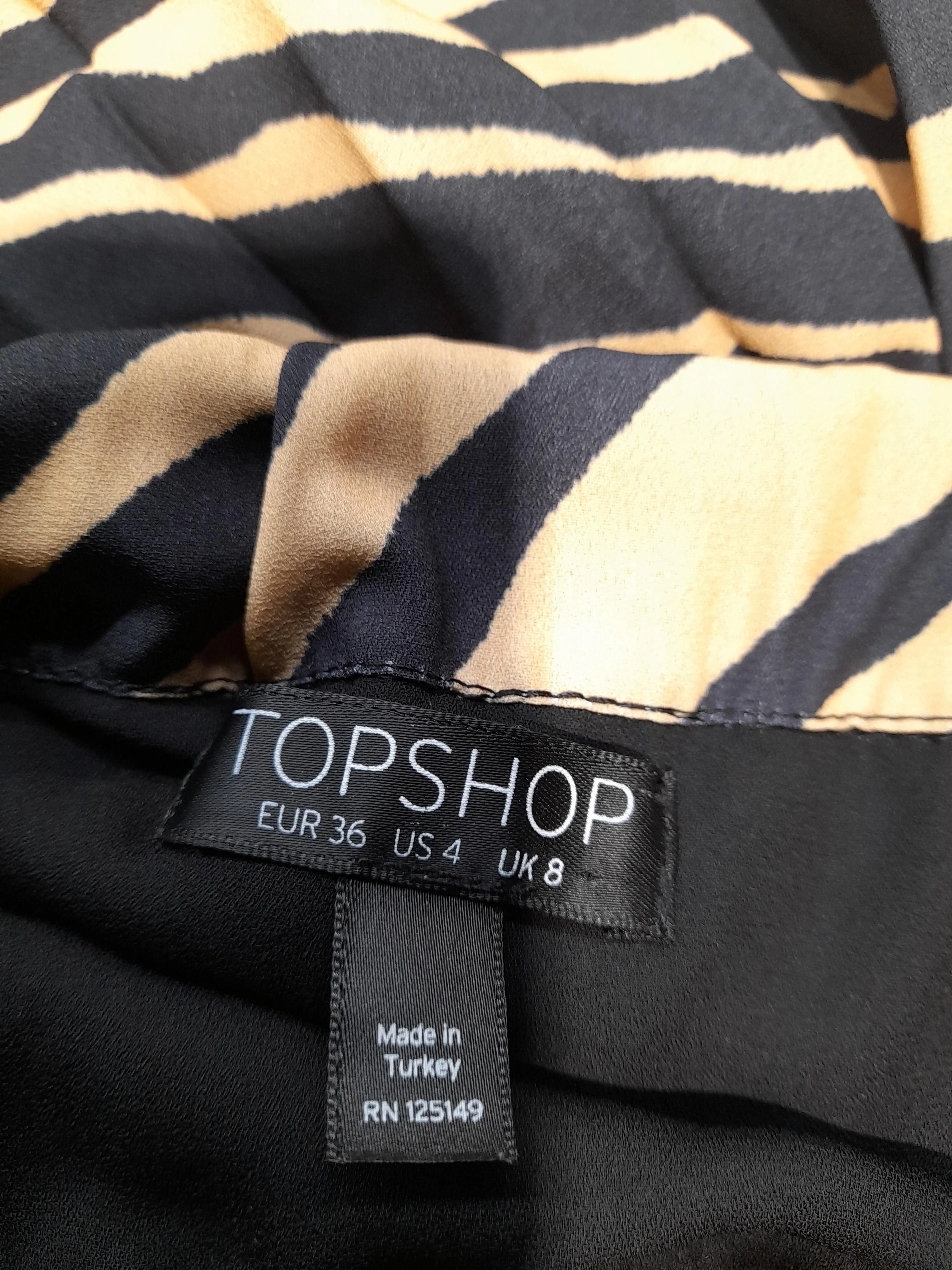 Topshop Women's Midi Skirt UK 8 Multi Animal Print 100% Polyester Midi Pleated - Image 5