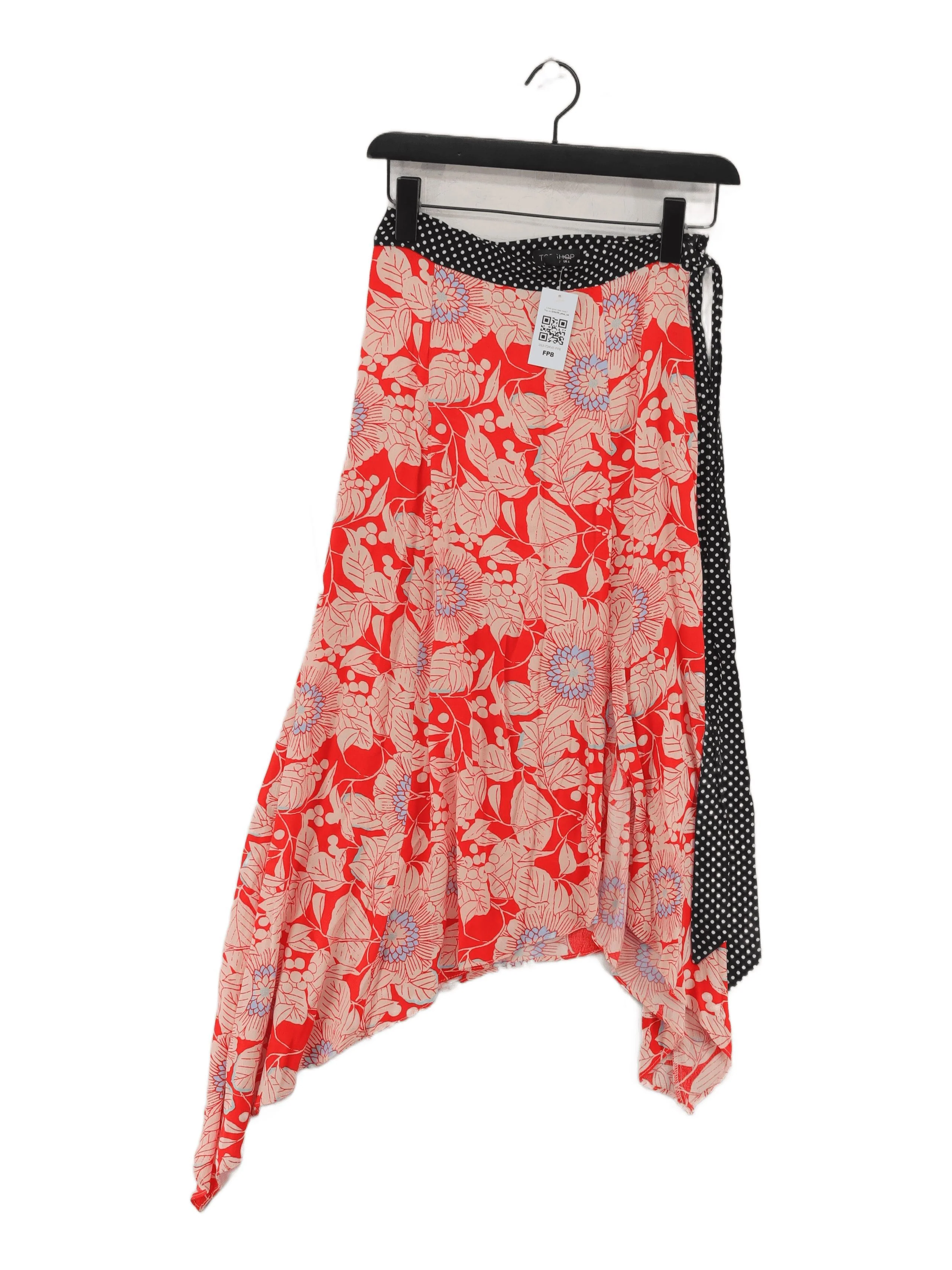 Topshop Women's Midi Skirt XS Multi Floral 100% Viscose Midi A-Line