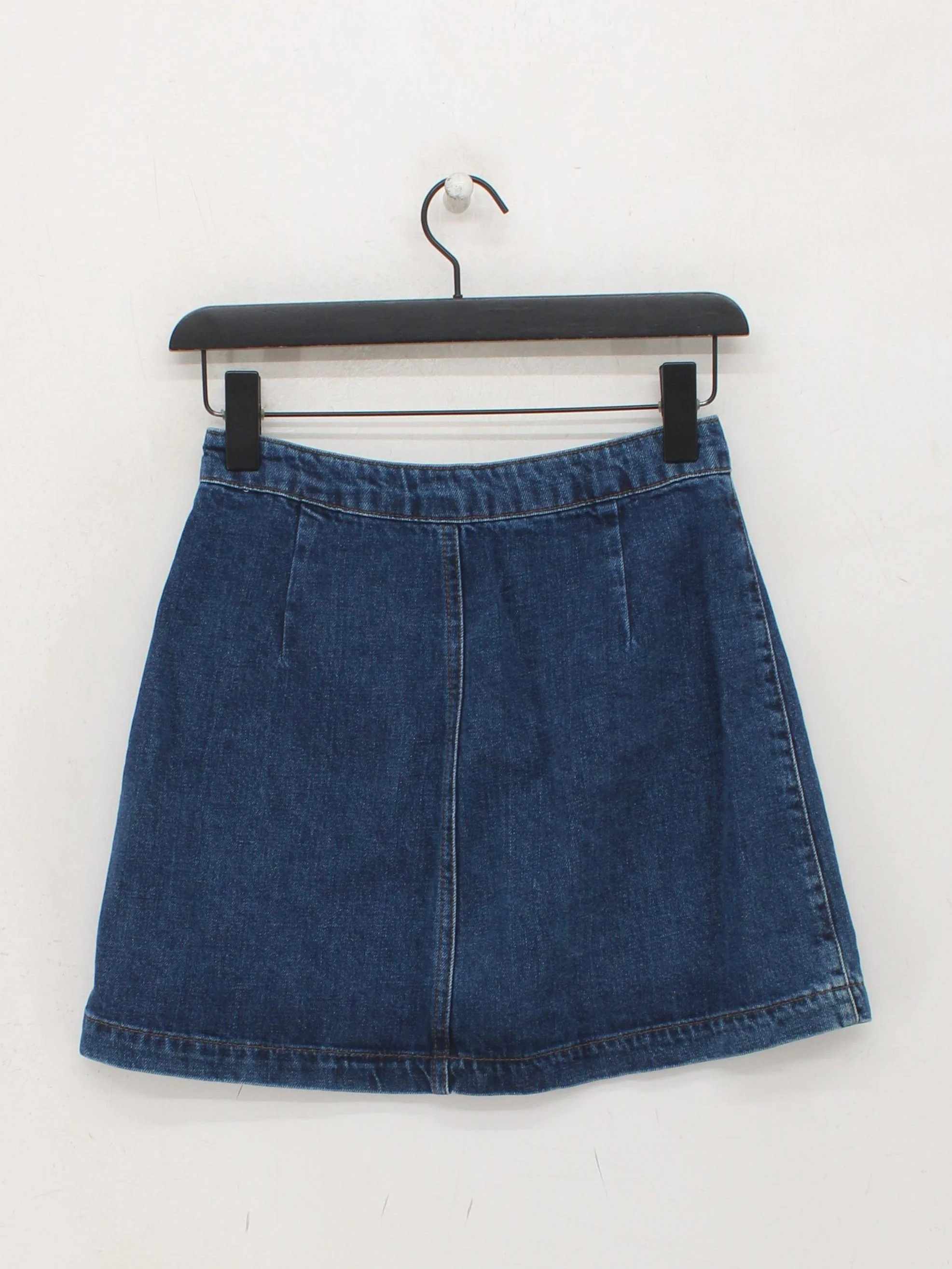 Topshop Women's Mini Skirt M Blue 100% Cotton Short Mini - Image 2