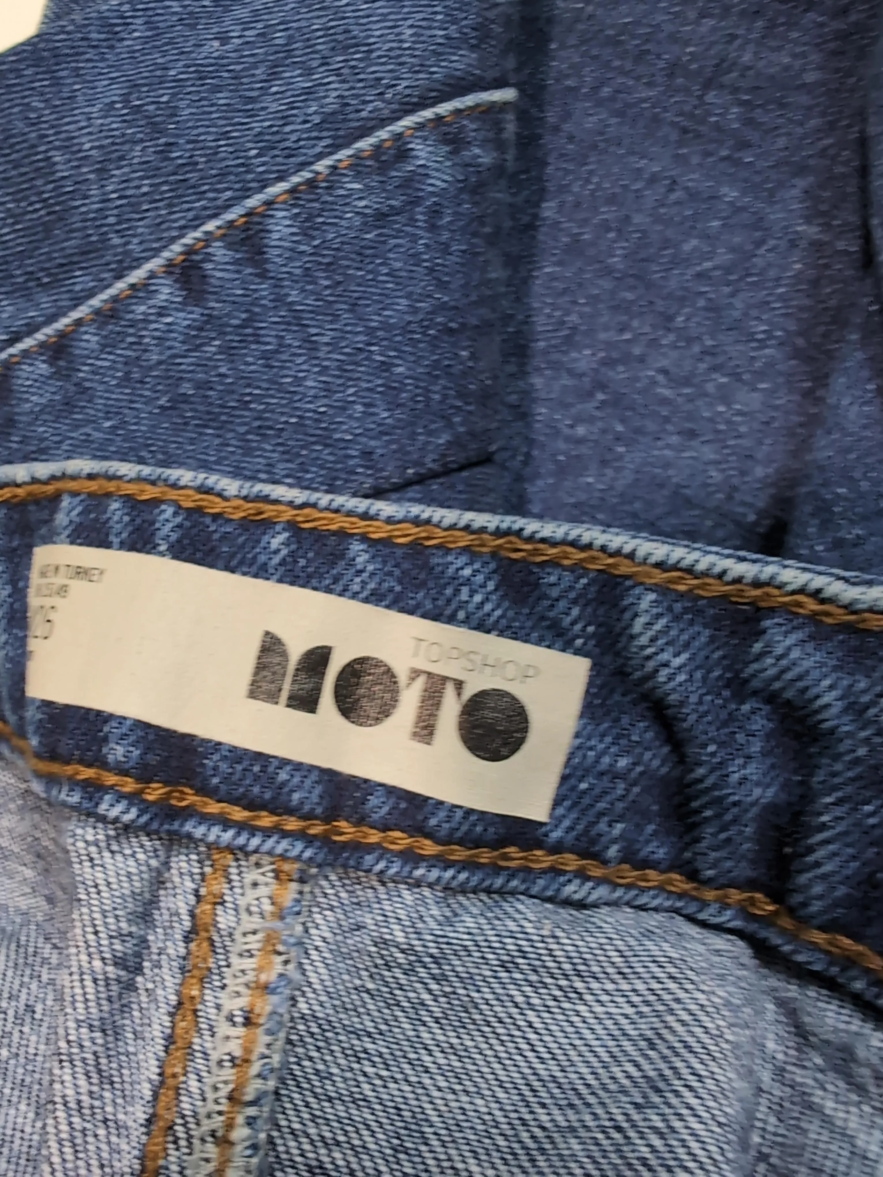 Topshop Women's Mini Skirt M Blue 100% Cotton Short Mini - Image 5