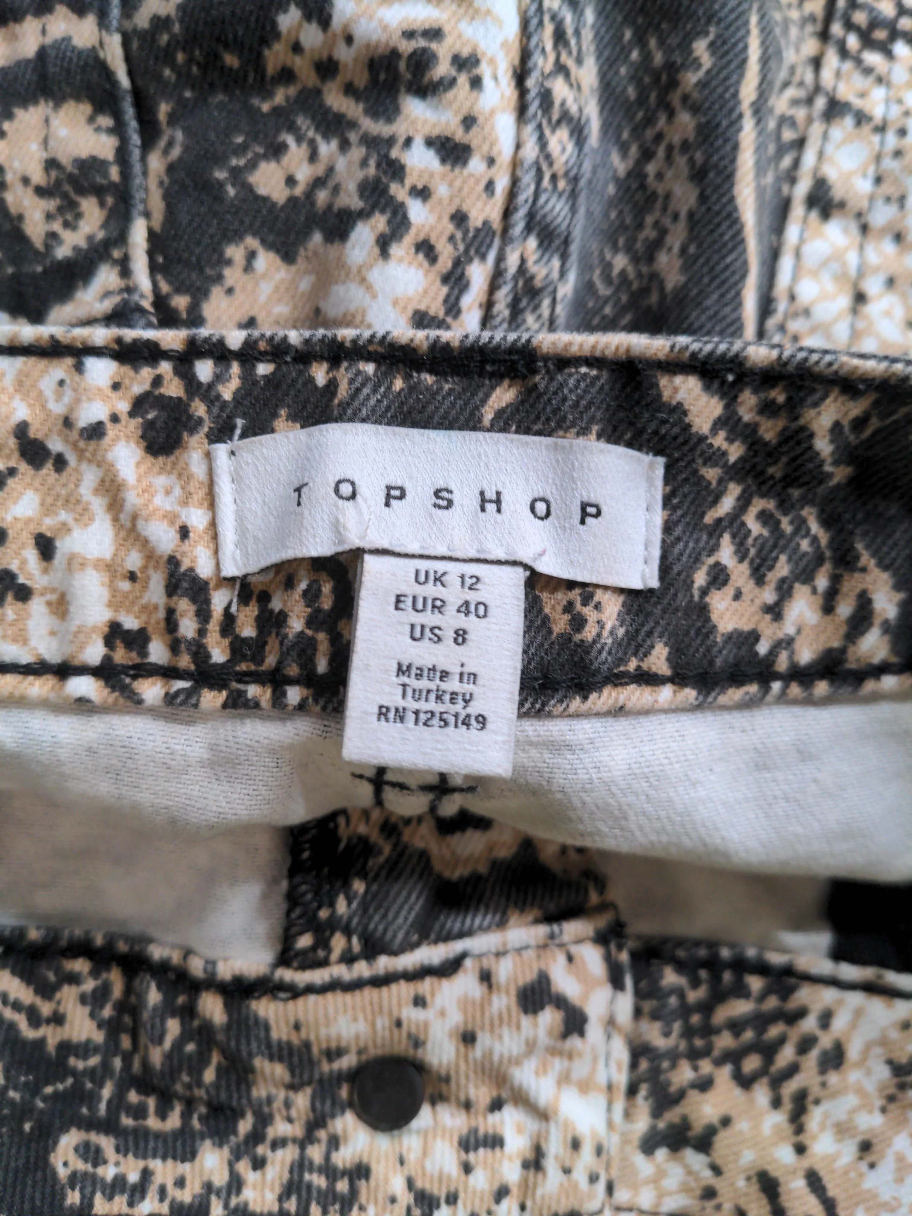 Topshop Women's Mini Skirt M Multi Animal Print 100% Cotton Short Mini - Image 5