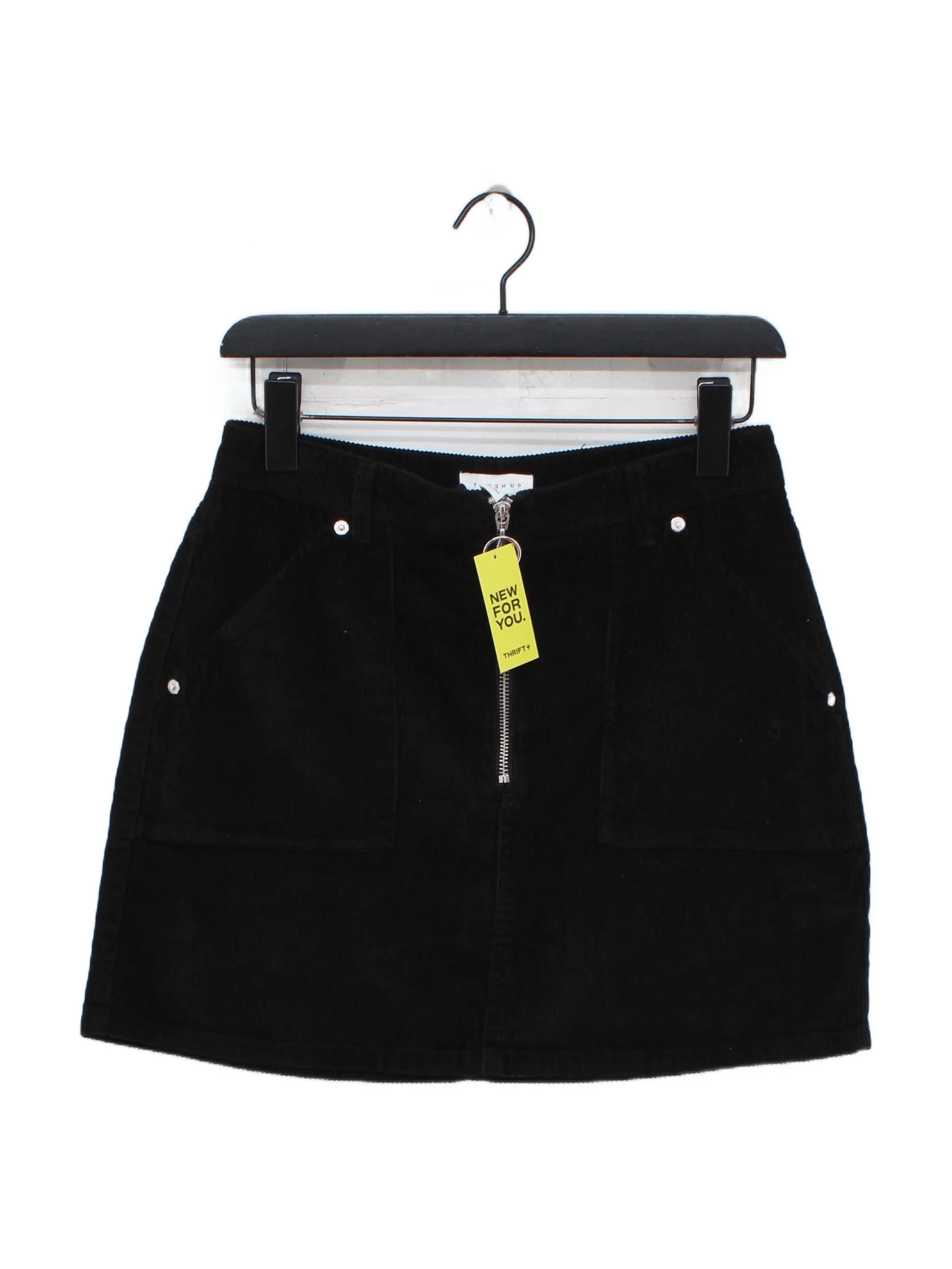 Topshop Women's Mini Skirt S Black 100% Cotton Short Mini
