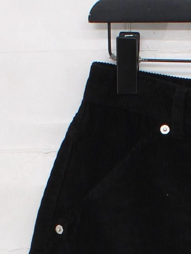 Topshop Women's Mini Skirt S Black 100% Cotton Short Mini - Image 4