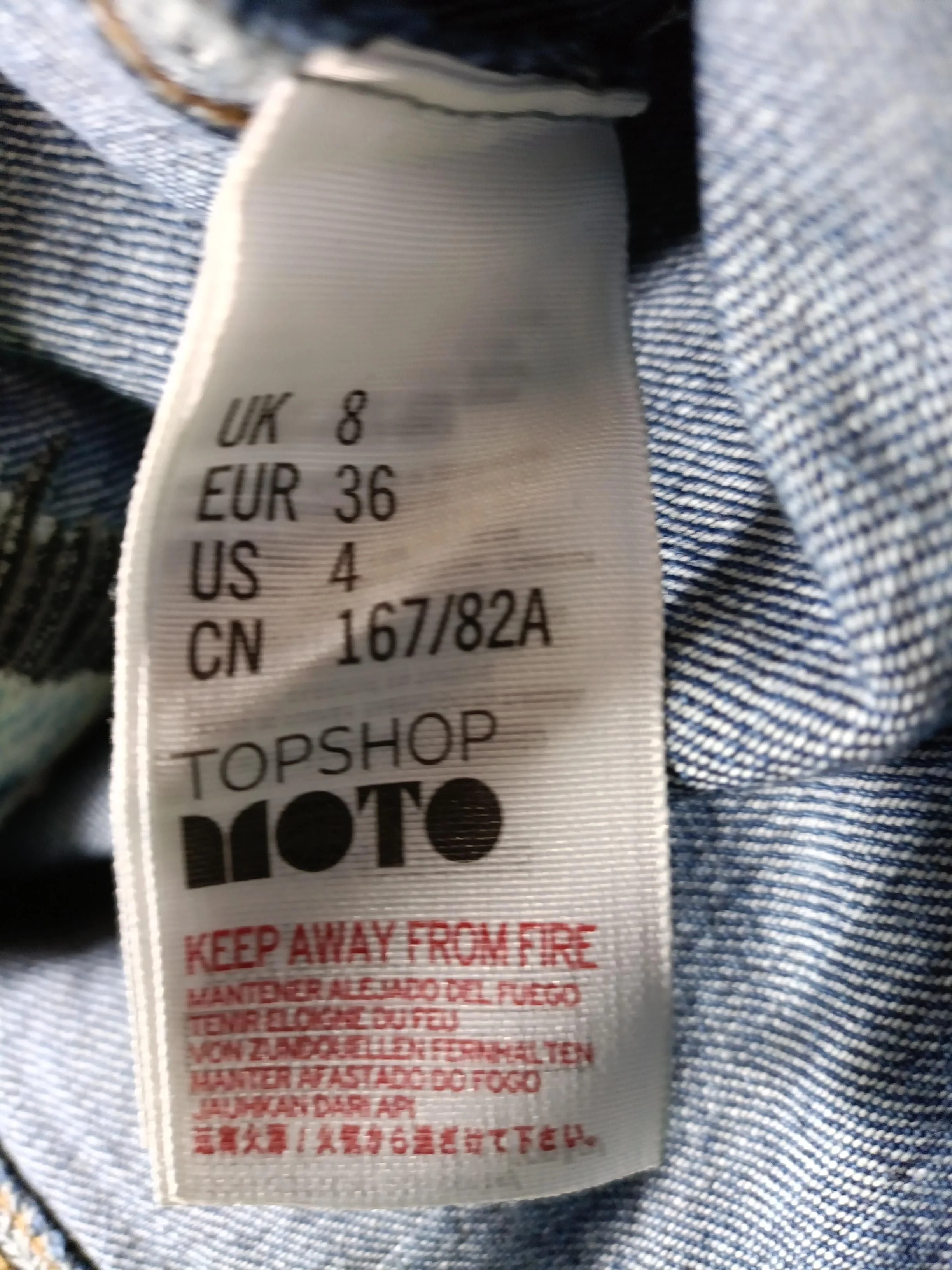 Topshop Women's Mini Skirt S Blue 100% Cotton Short Mini - Image 6