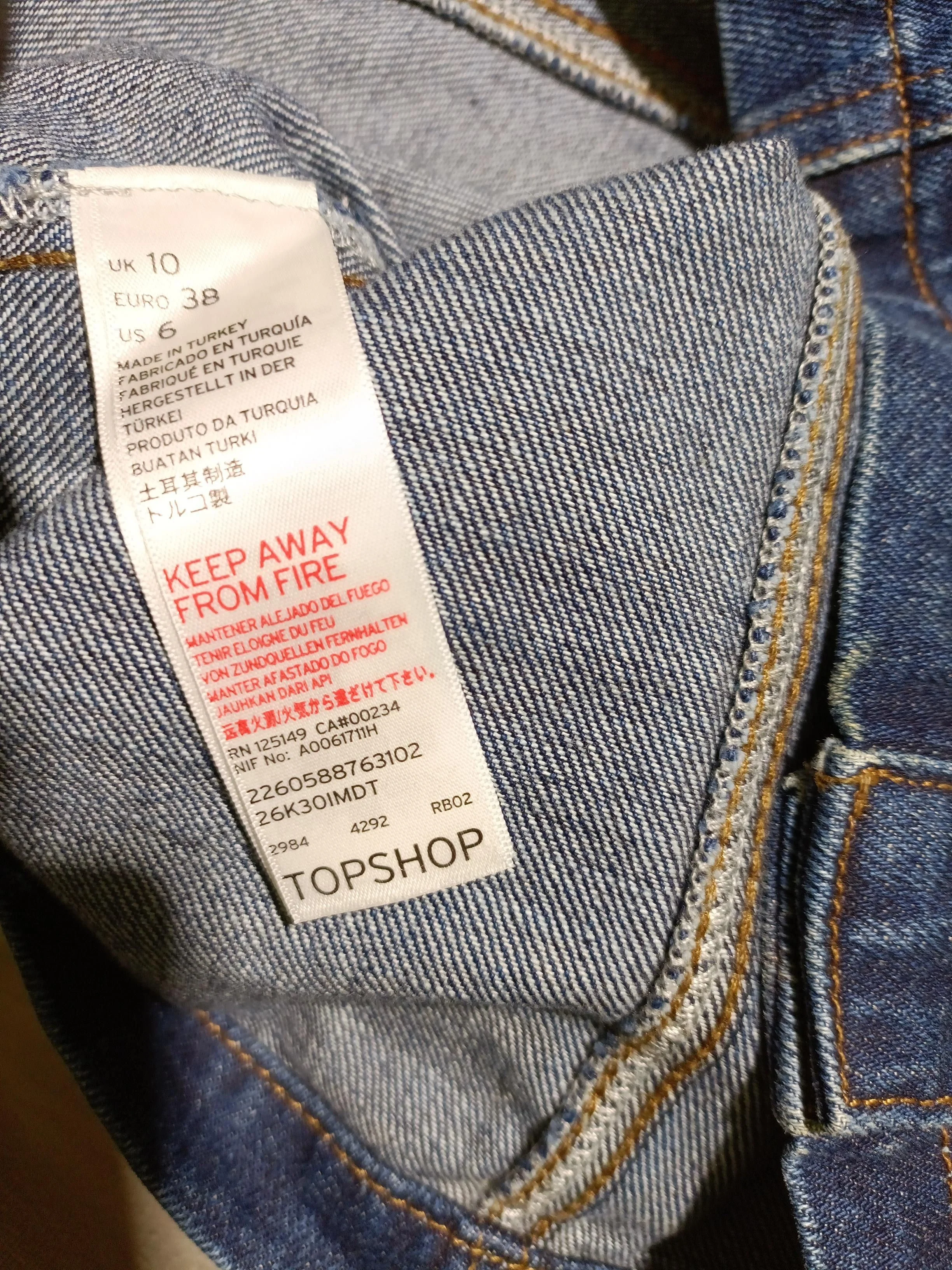 Topshop Women's Mini Skirt S Blue 100% Cotton Short Mini - Image 6