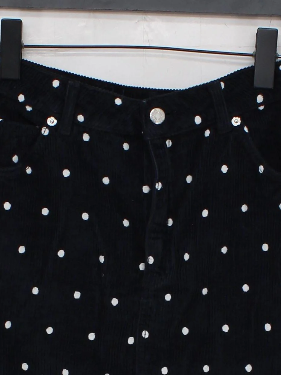Topshop Women's Mini Skirt S Blue Polkadot 100% Cotton Short Mini - Image 3