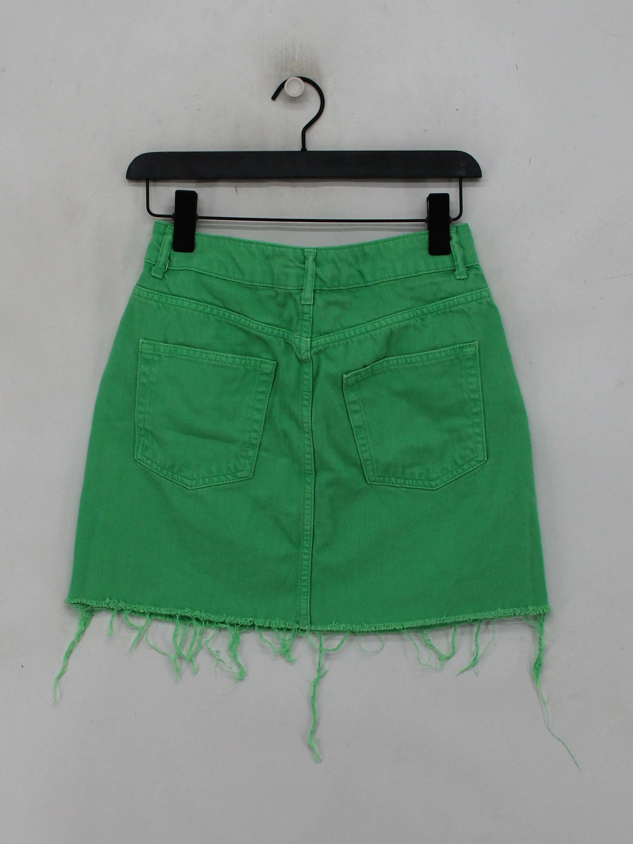 Topshop Women's Mini Skirt S Green 100% Cotton Short Mini - Image 2