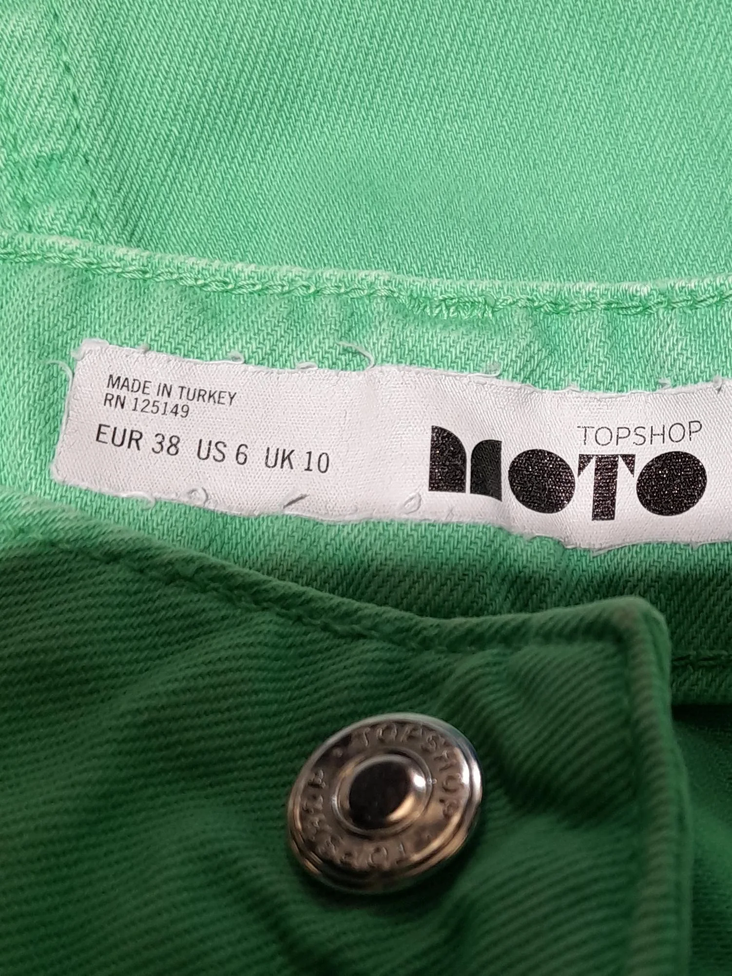 Topshop Women's Mini Skirt S Green 100% Cotton Short Mini - Image 5
