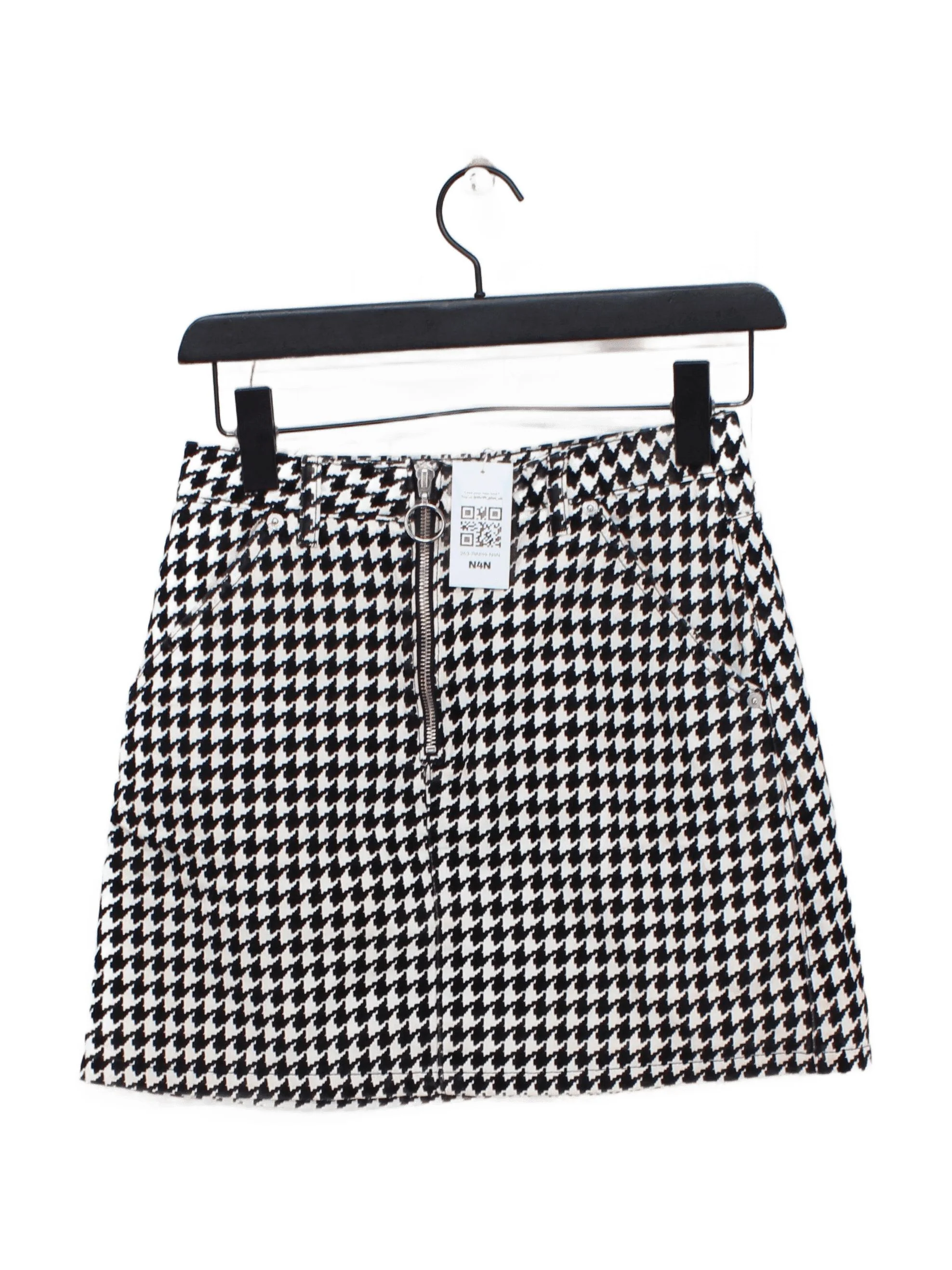 Topshop Women's Mini Skirt S Multi Checkered 100% Cotton Short Mini