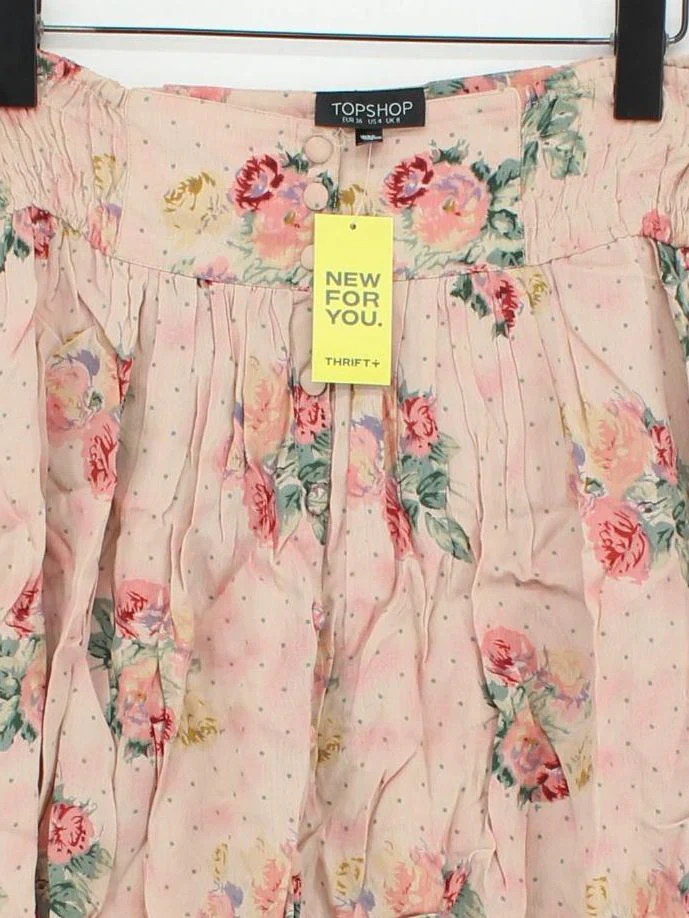 Topshop Women's Mini Skirt S Pink Floral 100% Viscose Short Mini - Image 3