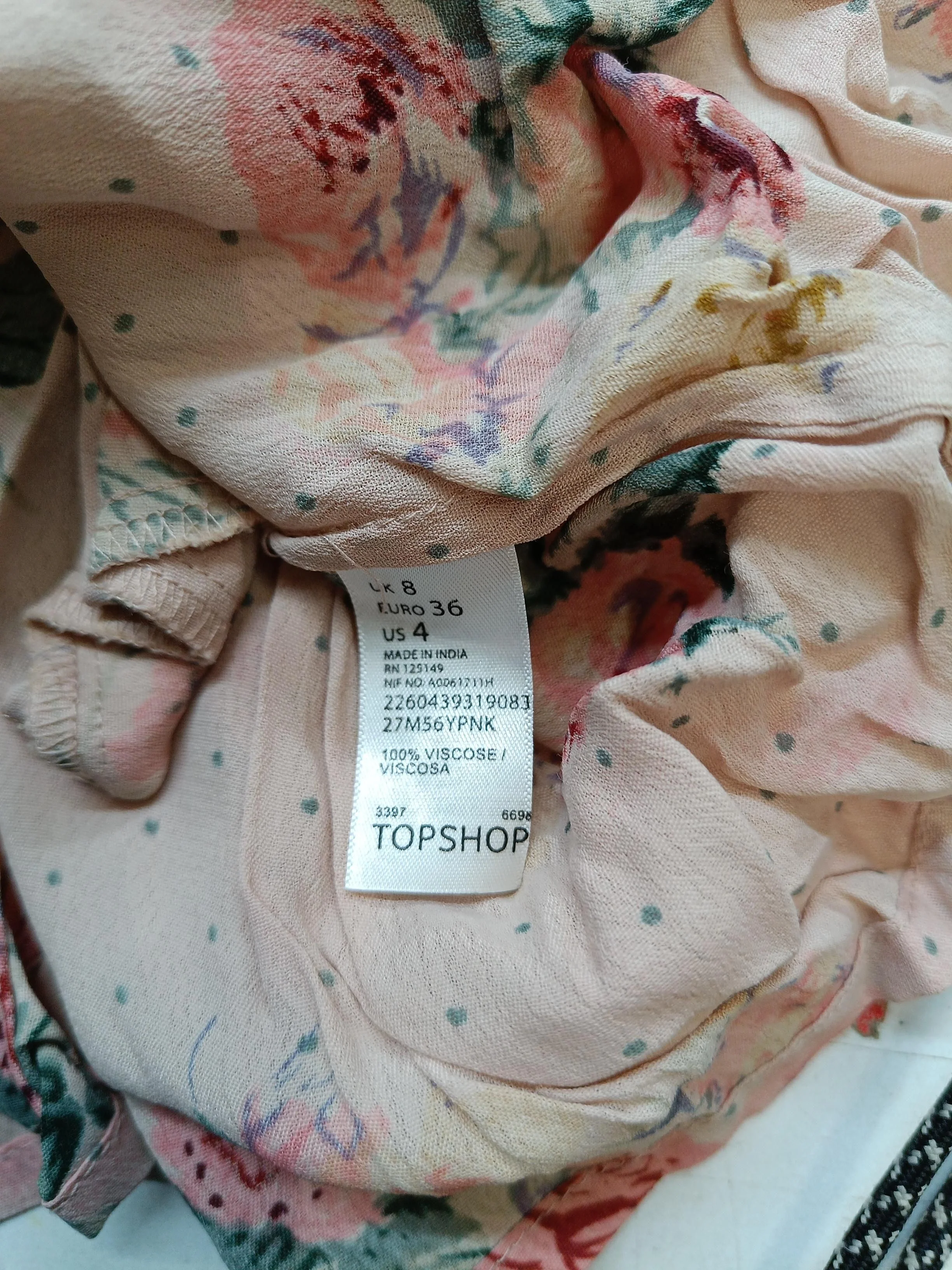 Topshop Women's Mini Skirt S Pink Floral 100% Viscose Short Mini - Image 6