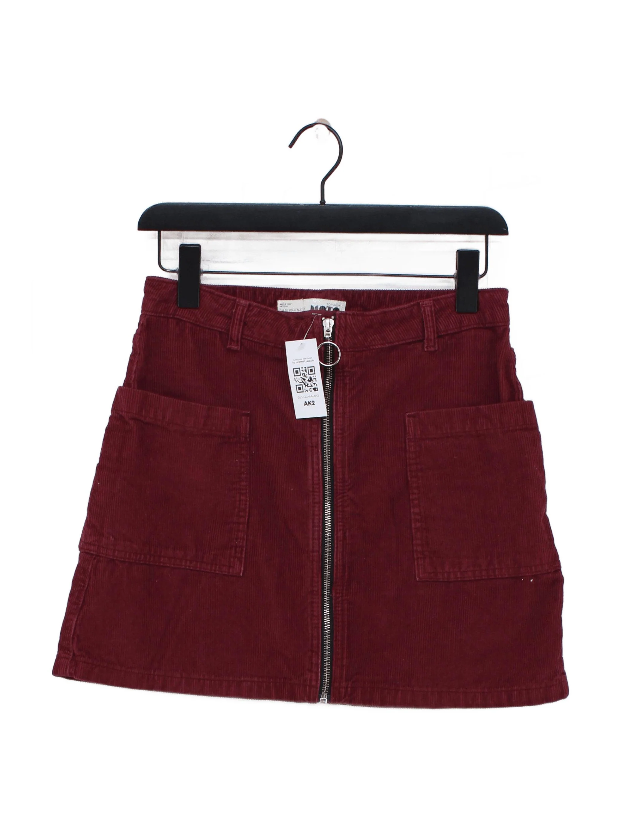 Topshop Women's Mini Skirt S Red 100% Cotton Short Mini