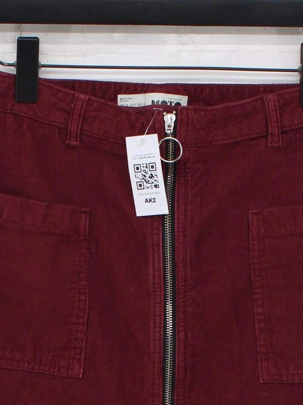 Topshop Women's Mini Skirt S Red 100% Cotton Short Mini - Image 3